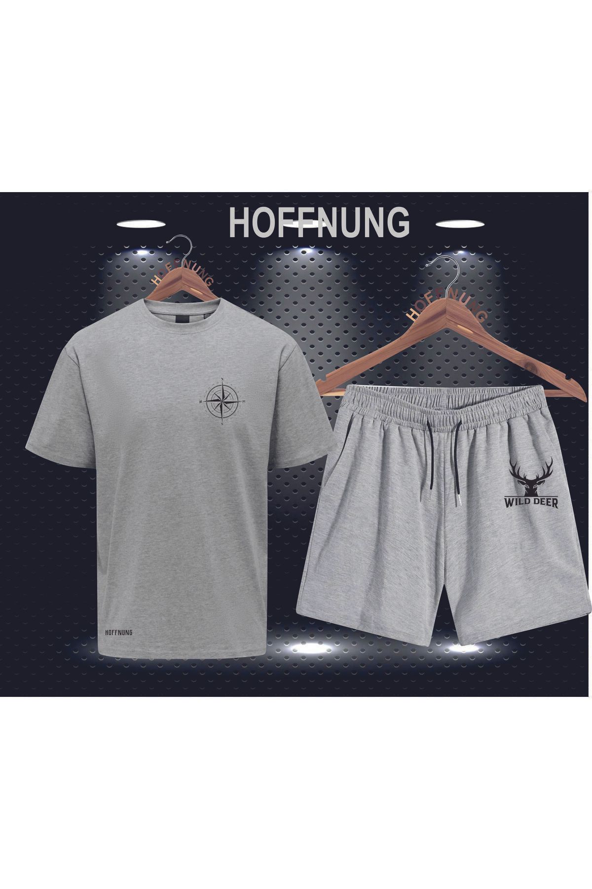 HOFFNUNG Full Shorts Compass Pusula Unisex Alt Üst Takımı