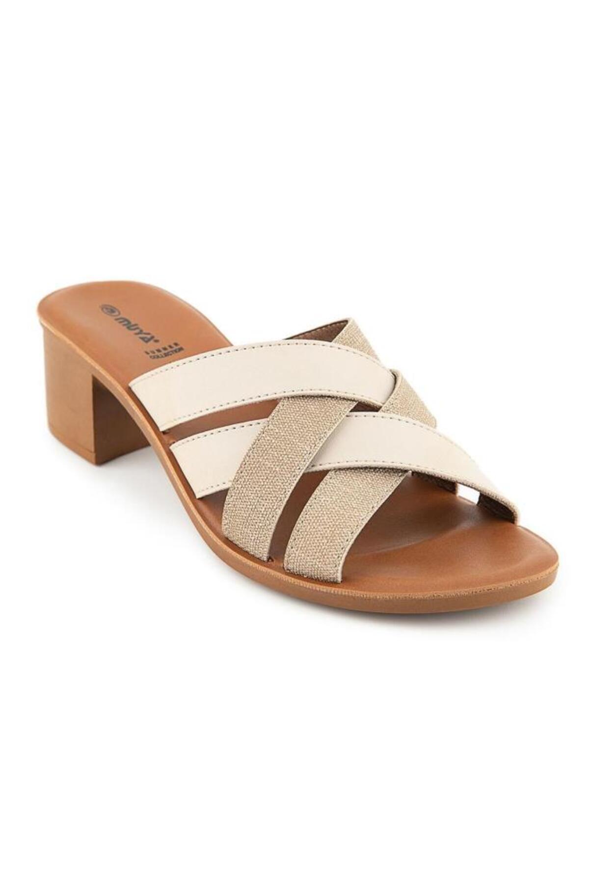 Muya-Anagram 33000-594 Anatomical Sole Women's Slippers Cream Gold 36-40 1