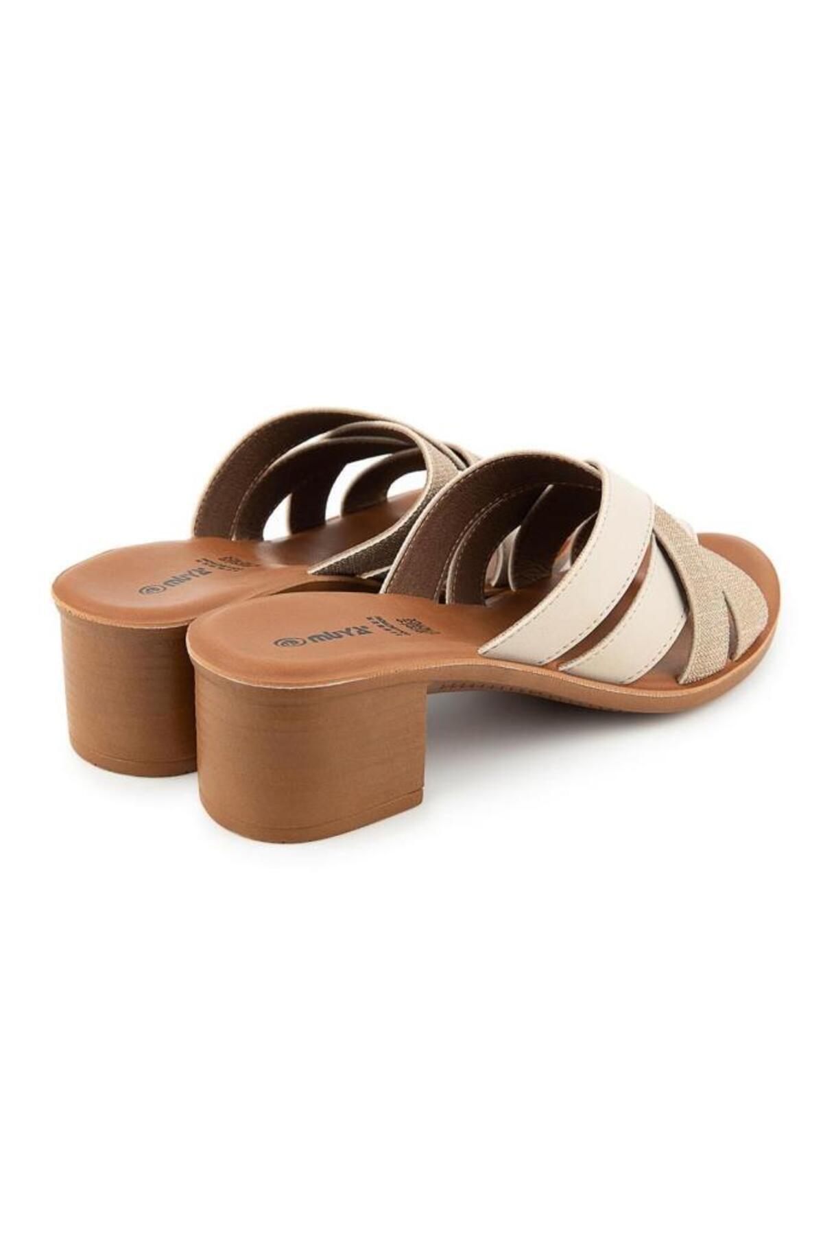 Muya-Anagram 33000-594 Anatomical Sole Women's Slippers Cream Gold 36-40 4