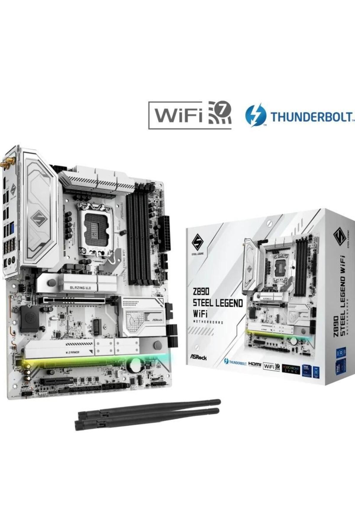 ASROCK-ASRock Z890 STEEL LEGEND WIFI motherboard, DDR5, ATX, LGA 1851, Intel Z890 5