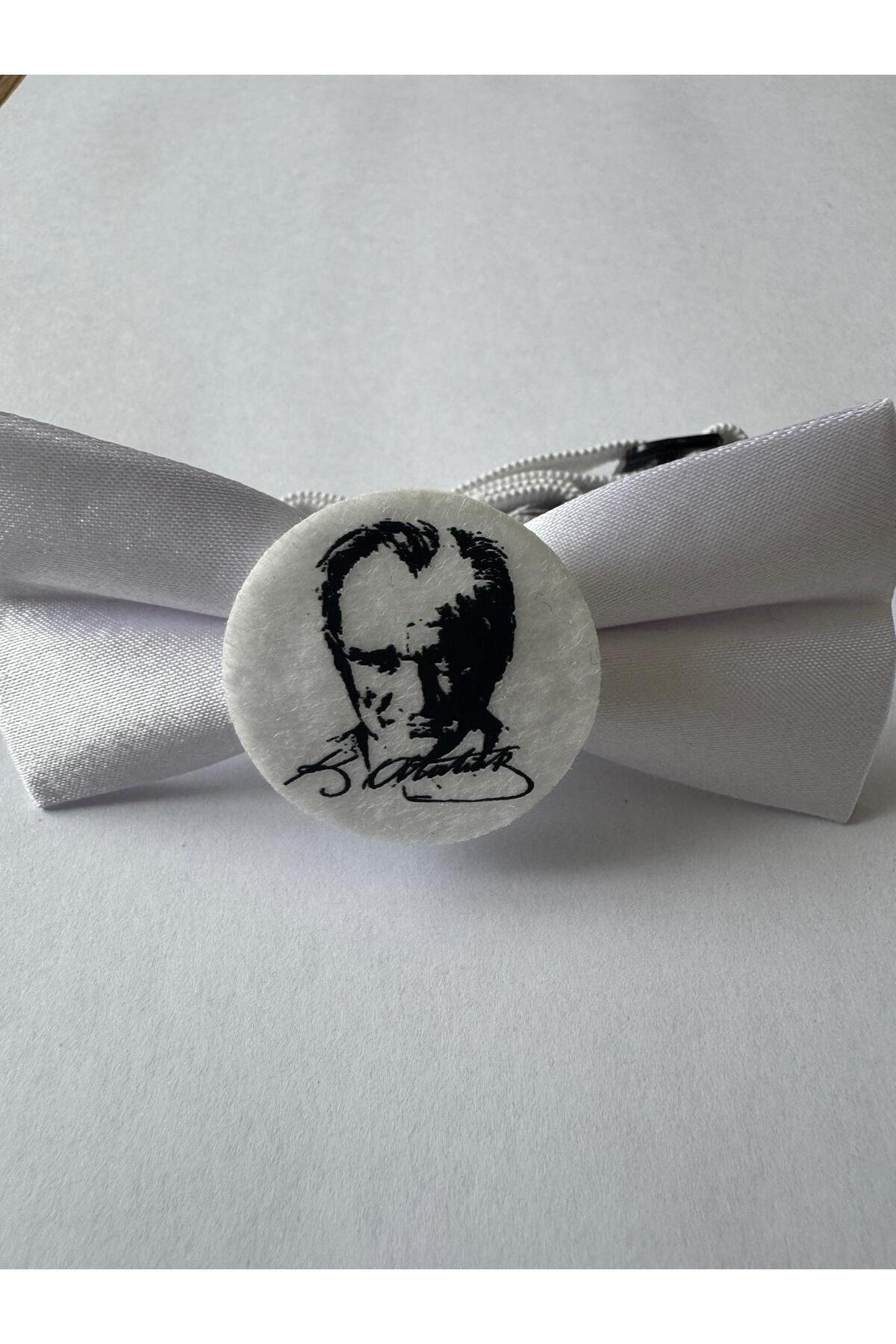 Meriç bebe-Ataturk Signed and Silhouette Elastic Children's Bow Tie 10 Lu 23 April / 29 October / 10 November 4