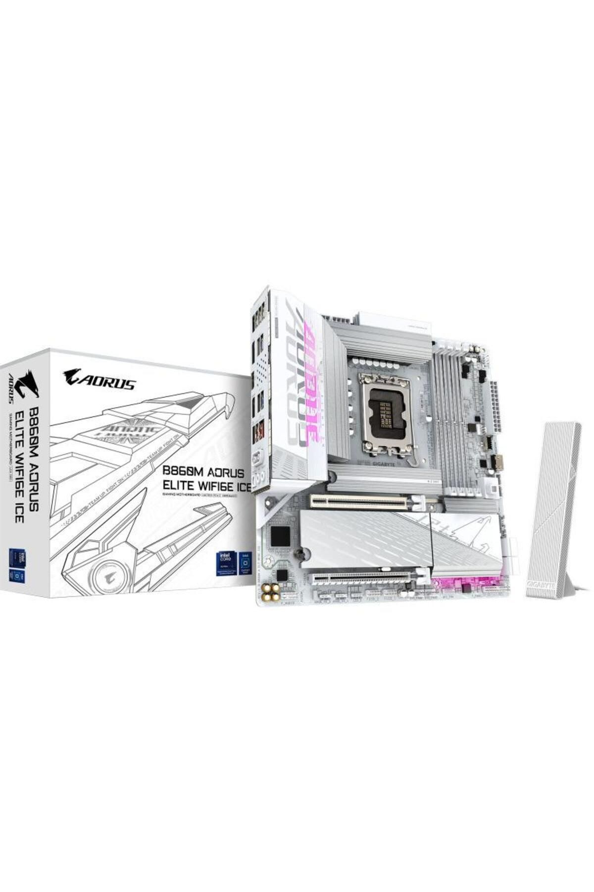 Gigabyte-Placa de baza GIGABYTE B860M AORUS ELITE WIFI6E ICE, Intel B860, LGA 1851, DDR5, mATX 5