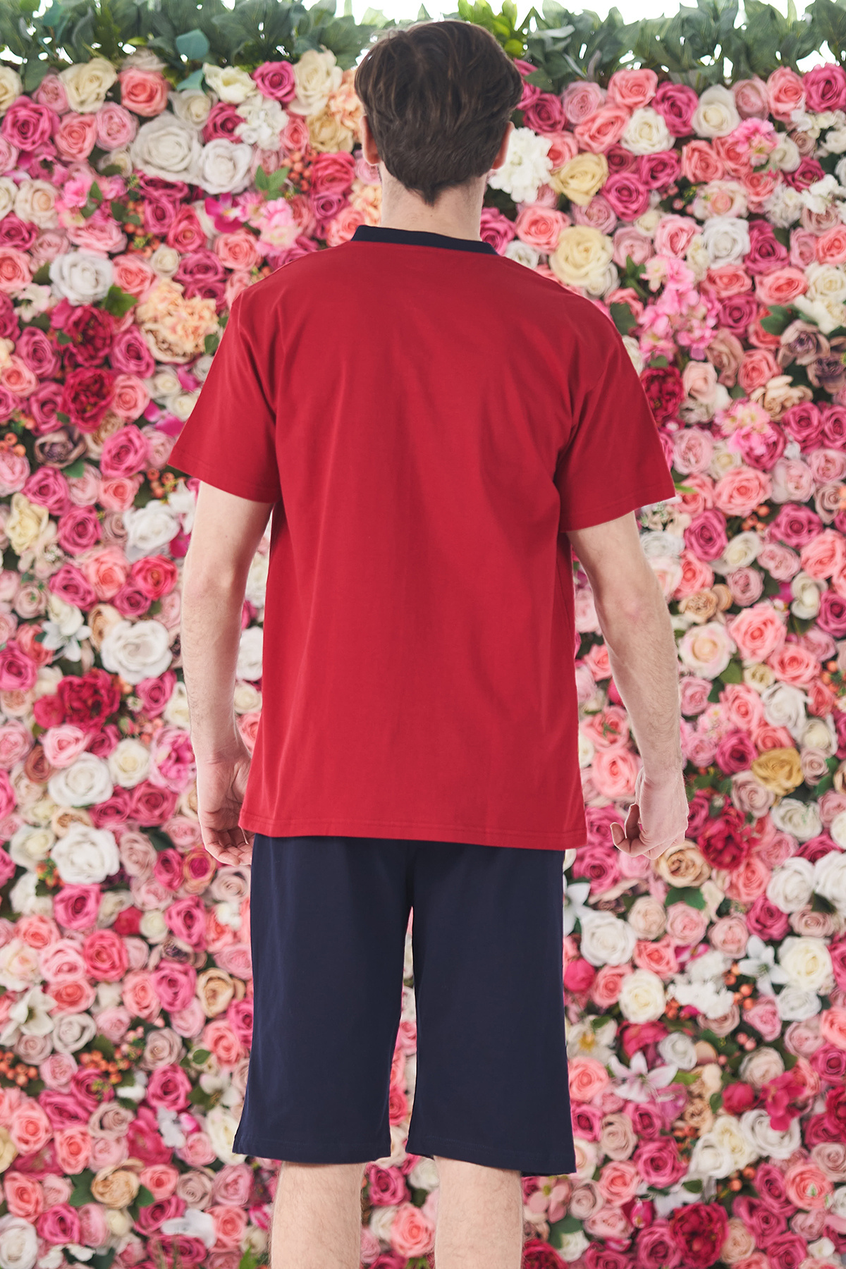 REMSA-Men's Shorts Tshirt Pajamas Kit 25257 Red 2
