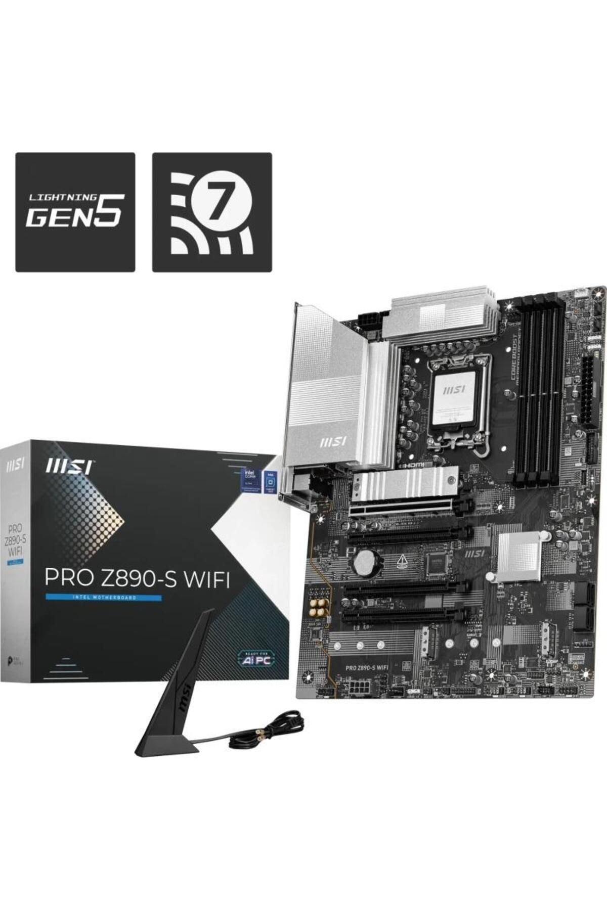 MSI-Placa de baza MSI PRO Z890-S WIFI, DDR5, ATX, LGA 1851, Intel Z890 6