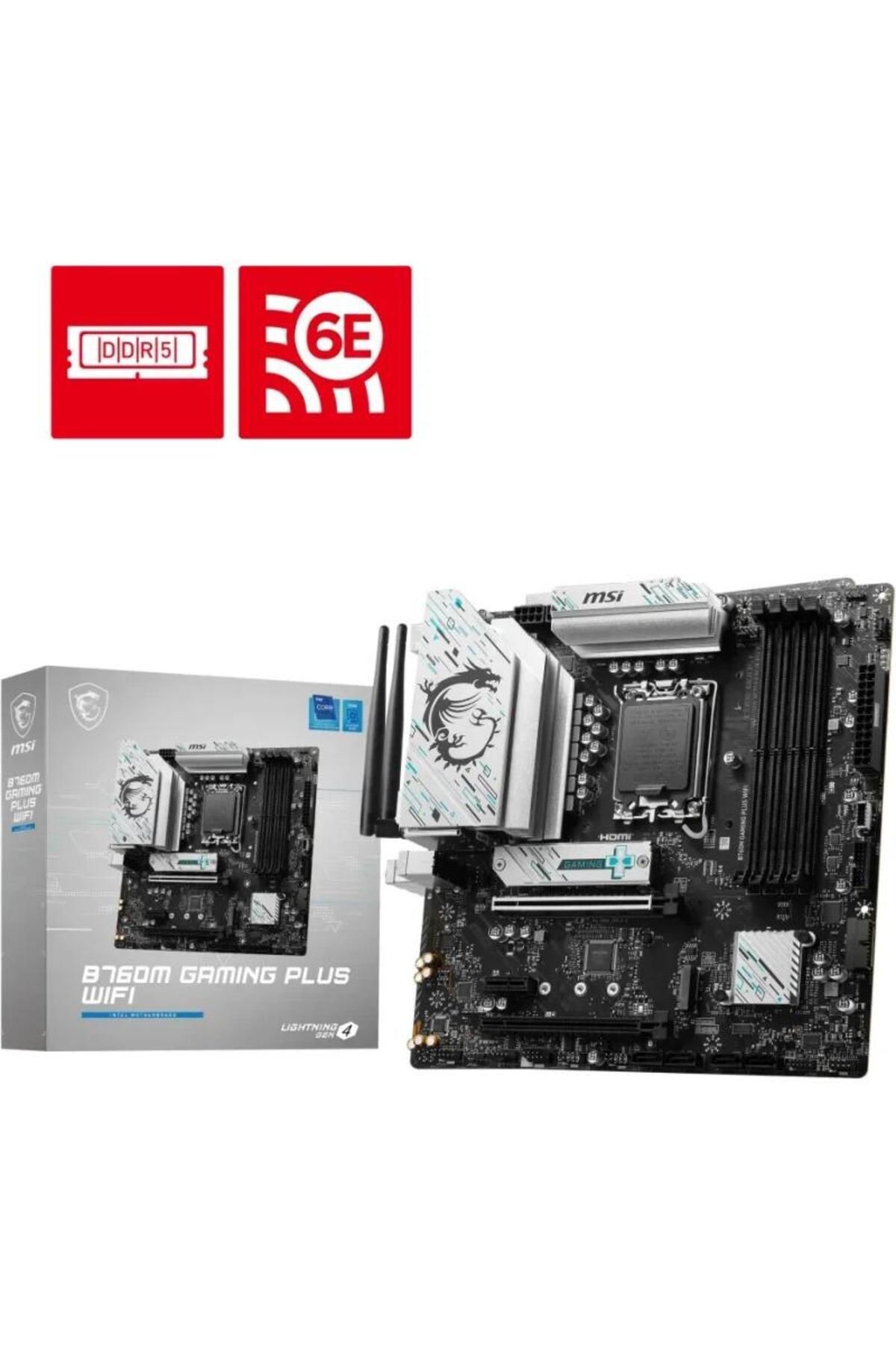 MSI-Placa de baza MSI B760M GAMING PLUS WIFI, DDR5, LGA 1700, Intel B760 5