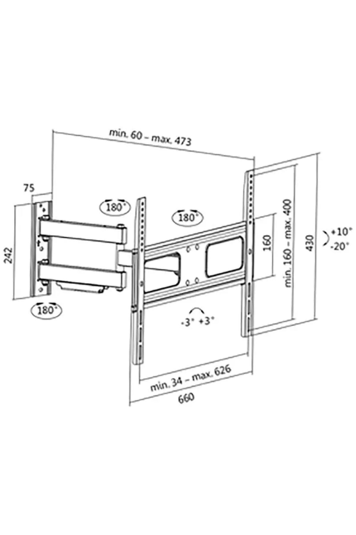 LogiLink-Logilink wall mount, for 1 flat TV/monitor, max. 70 inch diagonal, tilt, swivel 2