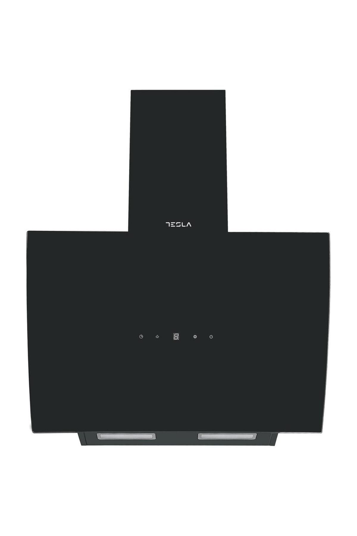 TESLA Hota Decorativa Tesla , 630 Mc/h, 1 Motor Dc 75 W, Display Led, 60 Cm (sticla Neagra) - One Size