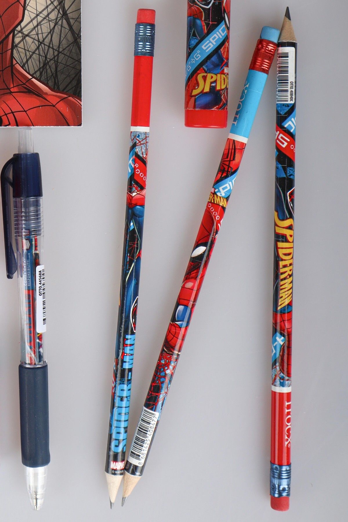 SPIDERMAN-Licence Spiderman 9 Pieces Stationery Set Nib Pen, Block Note, 3 Pcs Pencils, Pencil Sharpener, Rocket Wiper 5