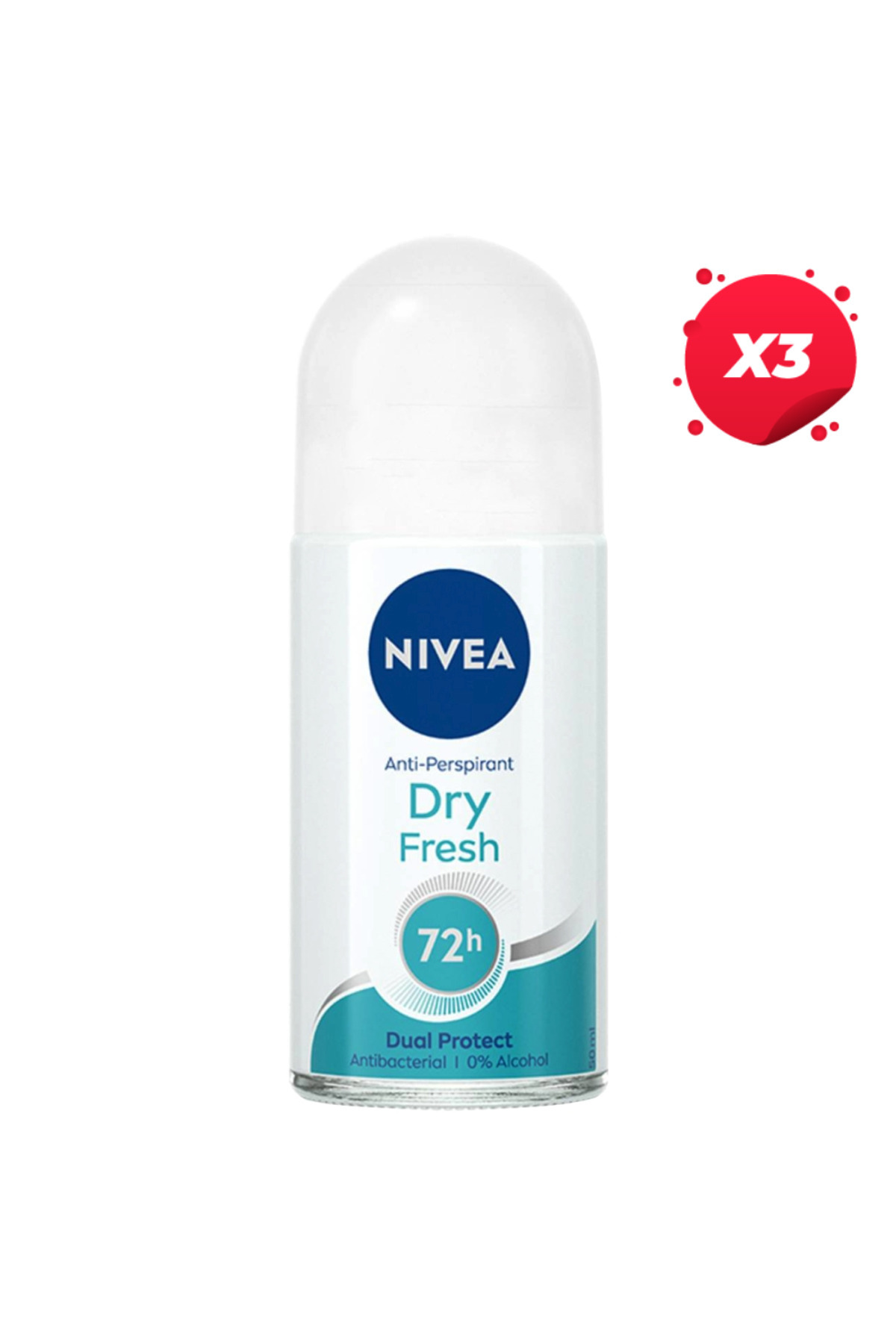NIVEA-X3 - NIVEA ANTIPERSPIRANT ROLL ON 50ML DRY FRESH 1