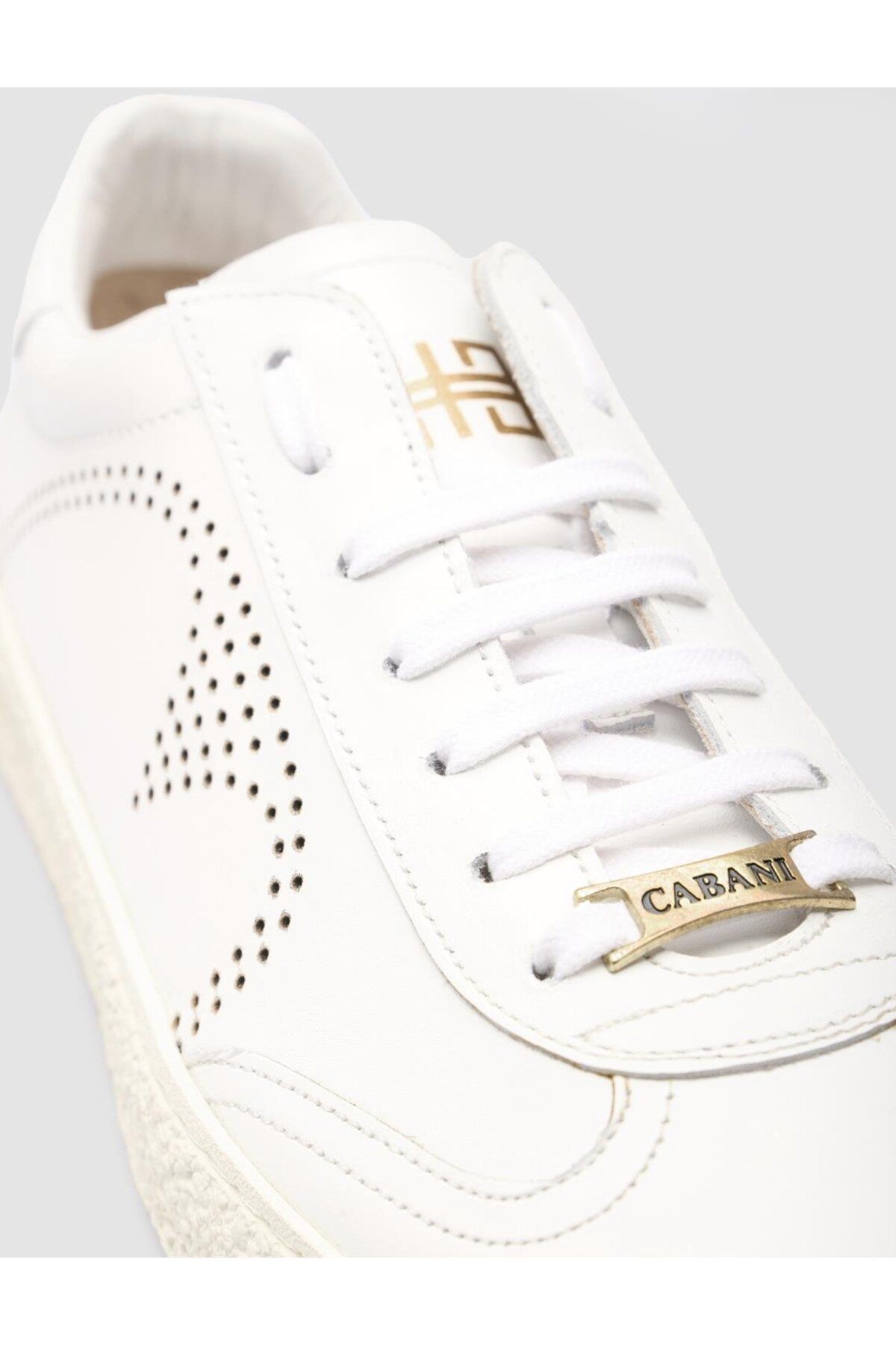 Cabani-Custom Made Genuine Leather White Lace-Up Men's Sports Shoes 6