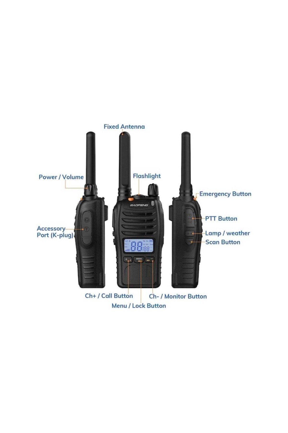 E88 Ekranlı Lisanssız Pmr El Telsizi - 4