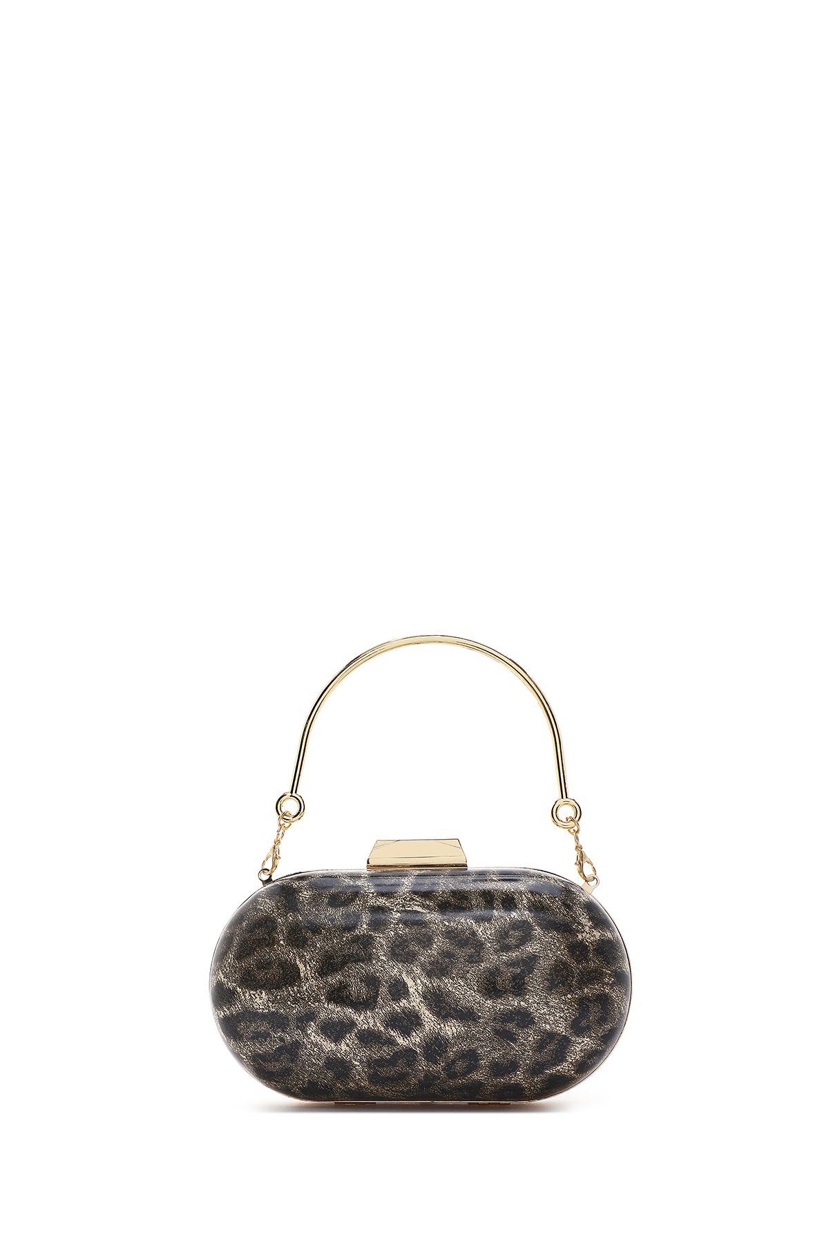 Derimod-Gold Leopard Pattern Non-Crush Mini Portfolio Lap Bag 3