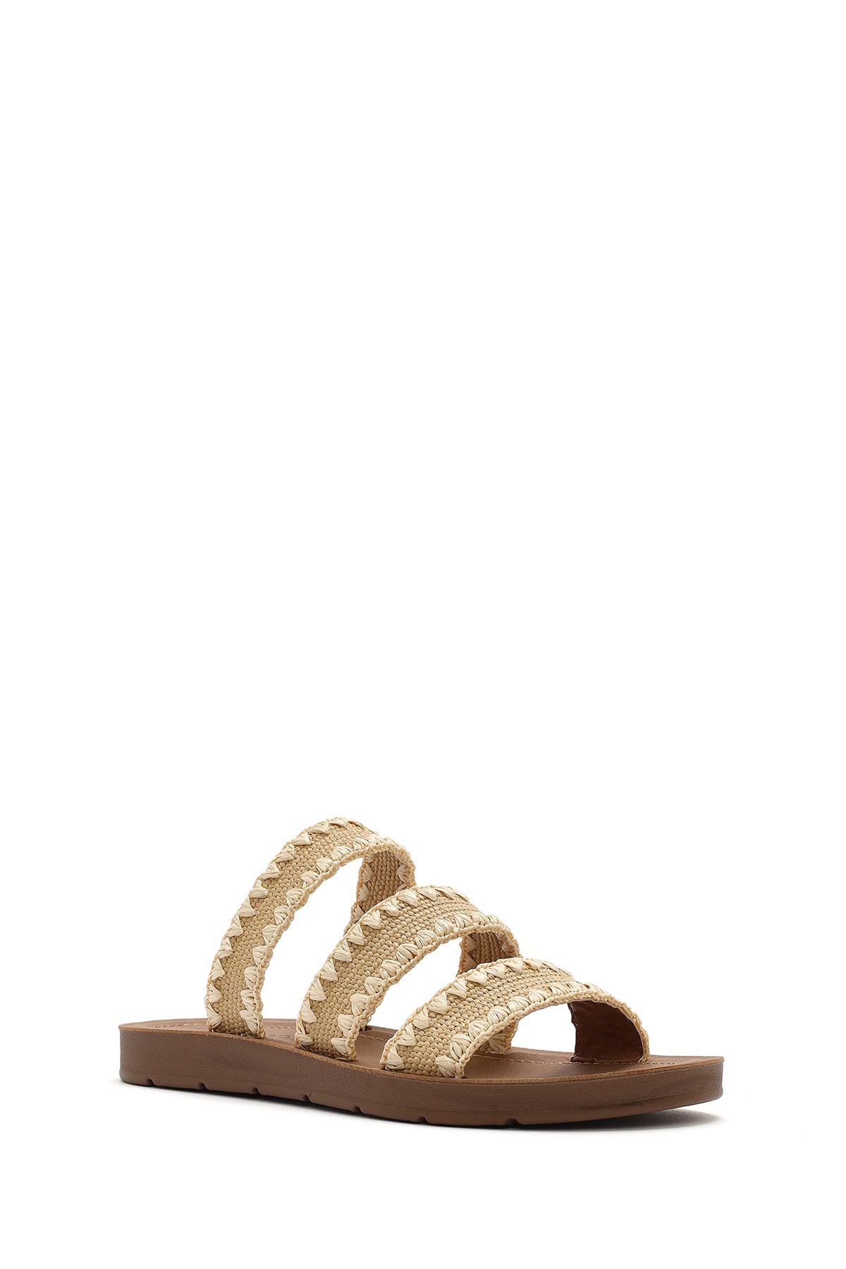 Derimod-Women's Beige Straw Slippers 25Sfe4631M7 6