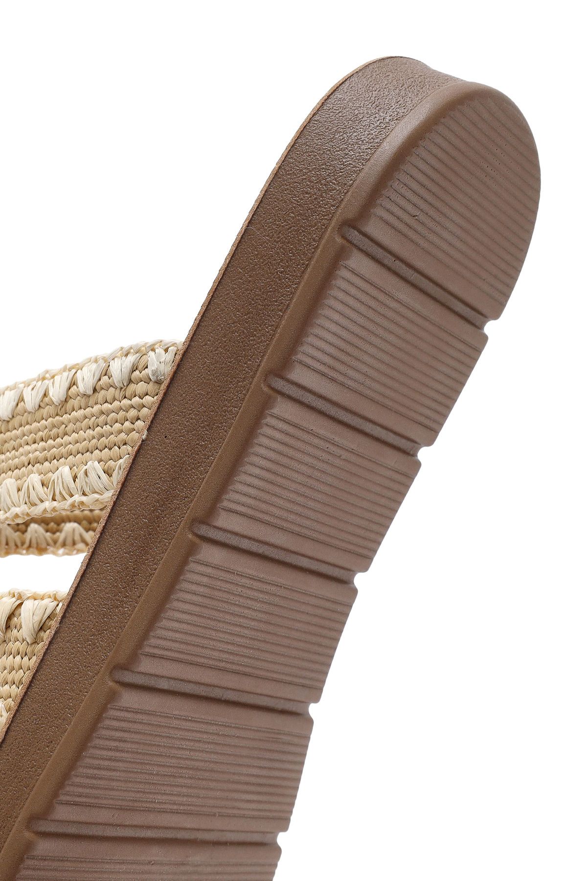 Derimod-Women's Beige Straw Slippers 25Sfe4631M7 8