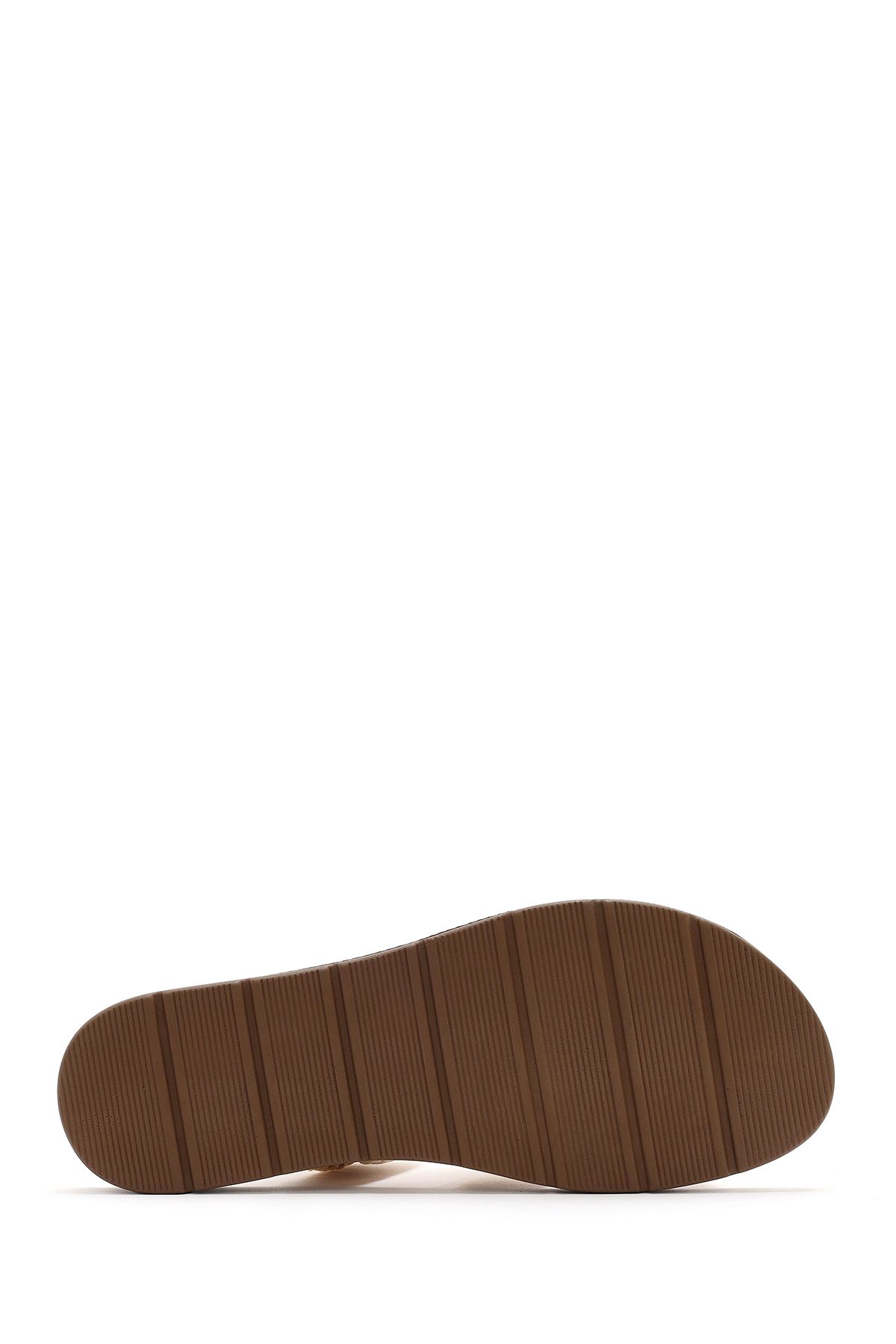Derimod-Women's Beige Straw Slippers 25Sfe4631M7 4