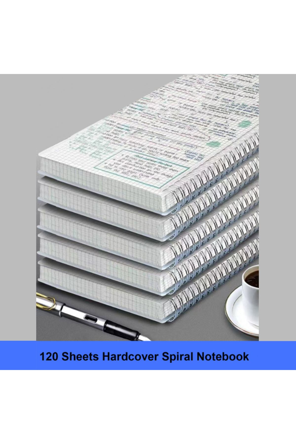 Choice-A5 A4 A5 B5 Square Coil Notebook 120 Sheets/ 240 Pages with Elastic Band Sde Flip Spiral Book Notebo 1