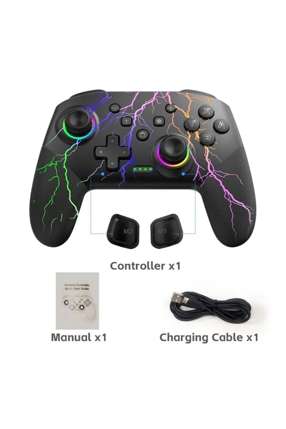 Choice-وحدة تحكم Thunder Light DATA FROG اللاسلكية Switch Pro لعصا التحكم القابلة للبرمجة OLED Switch/Switch 1