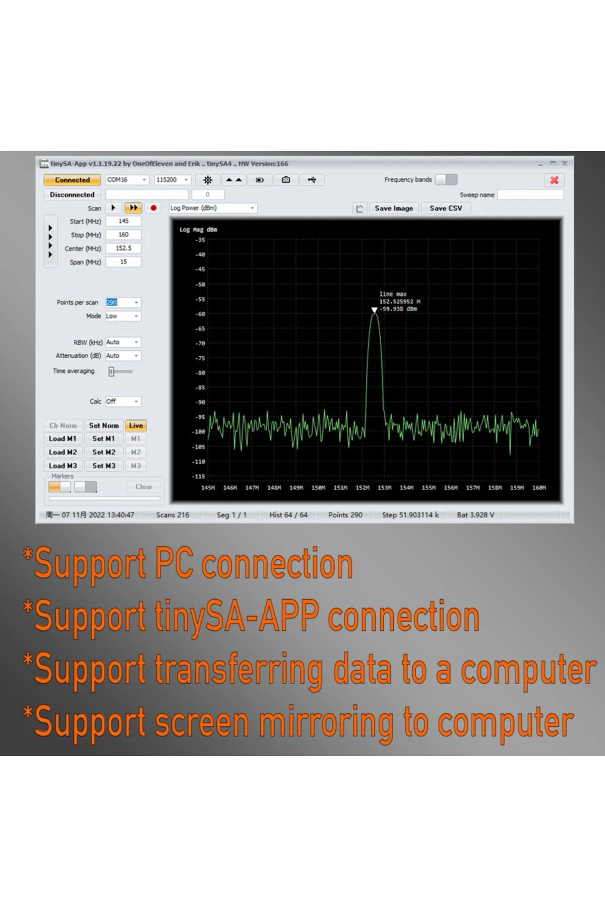 Choice-ZS406 Original tinySA ULTRA Plus ZS406 100k-5.4GHz 4inch Display Handheld Tiny Spectrum Analyzer RF 3