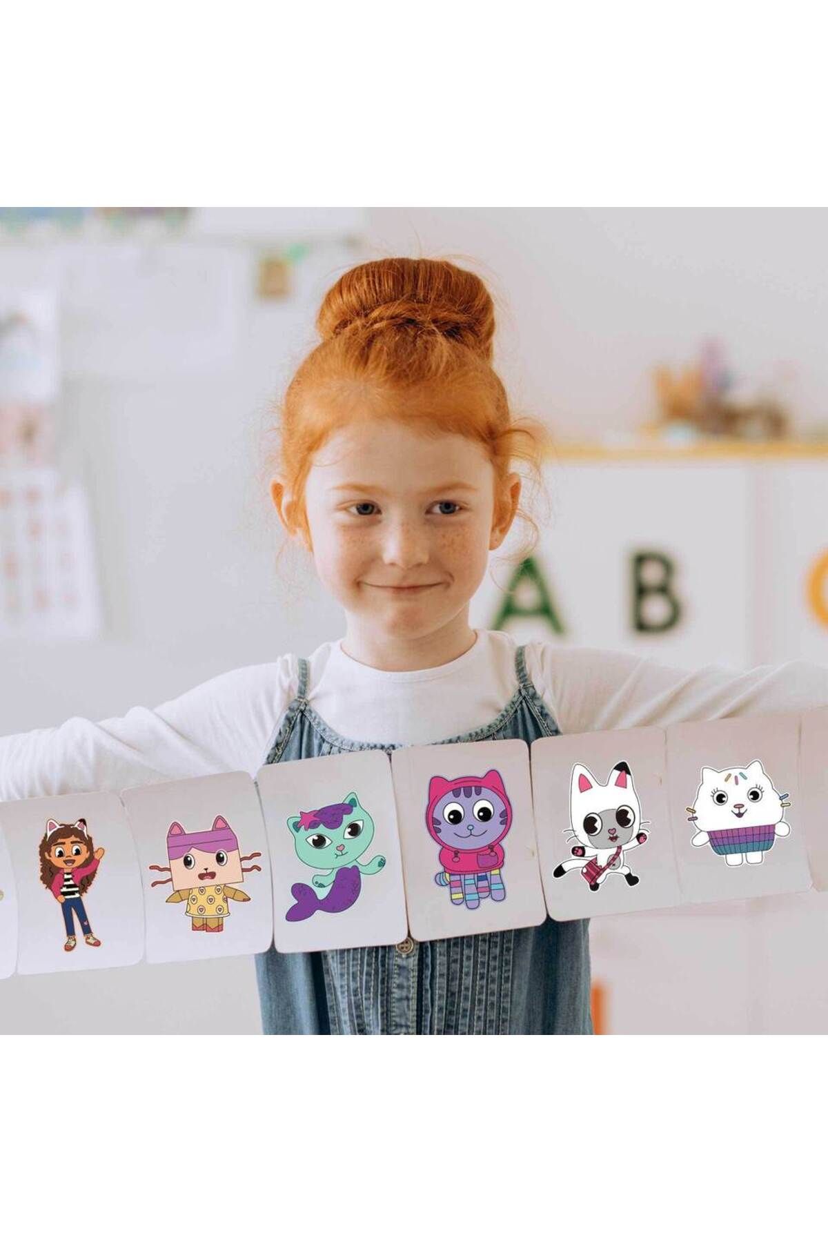 Miniso-6Sheets 6/12Sheets Gabby's Dollhouse Make A Face Puzzle Stickers Kids Make Your Own DIY Game Childre 5
