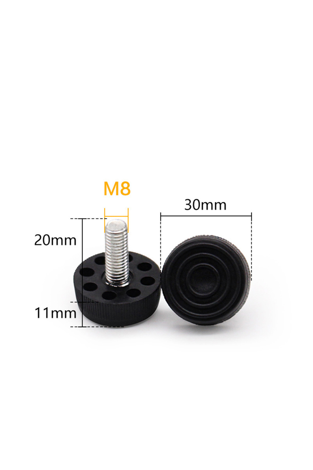 Choice-M10X30X20mm 10Pcs Furniture Legs Anti-slip Foot Riser Adjustable Height Plastic Base Table Cabinet L 5
