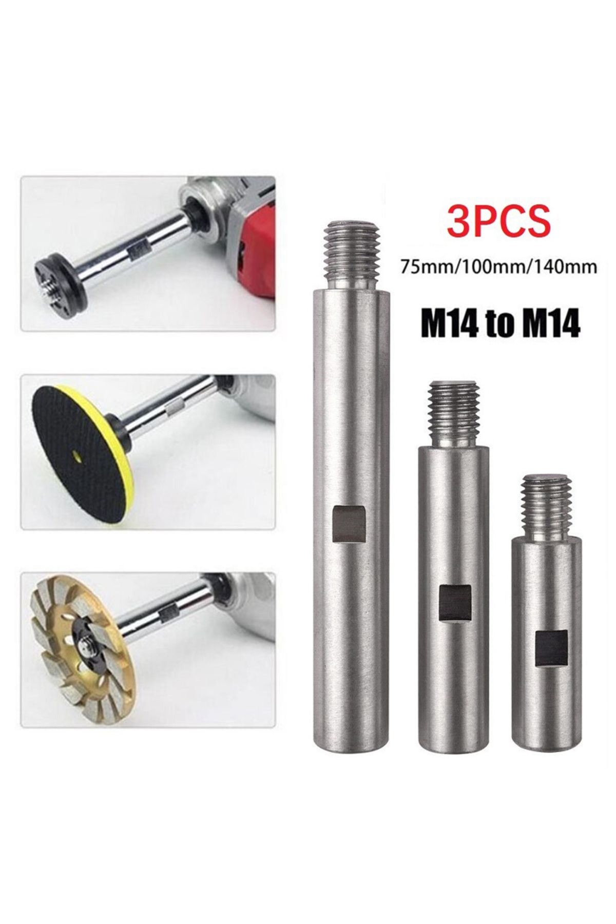 Choice-Flexible Lengths For Precision And Efficient Grinding 3pcs M14 Angle Grinder Extension Connecting... 1