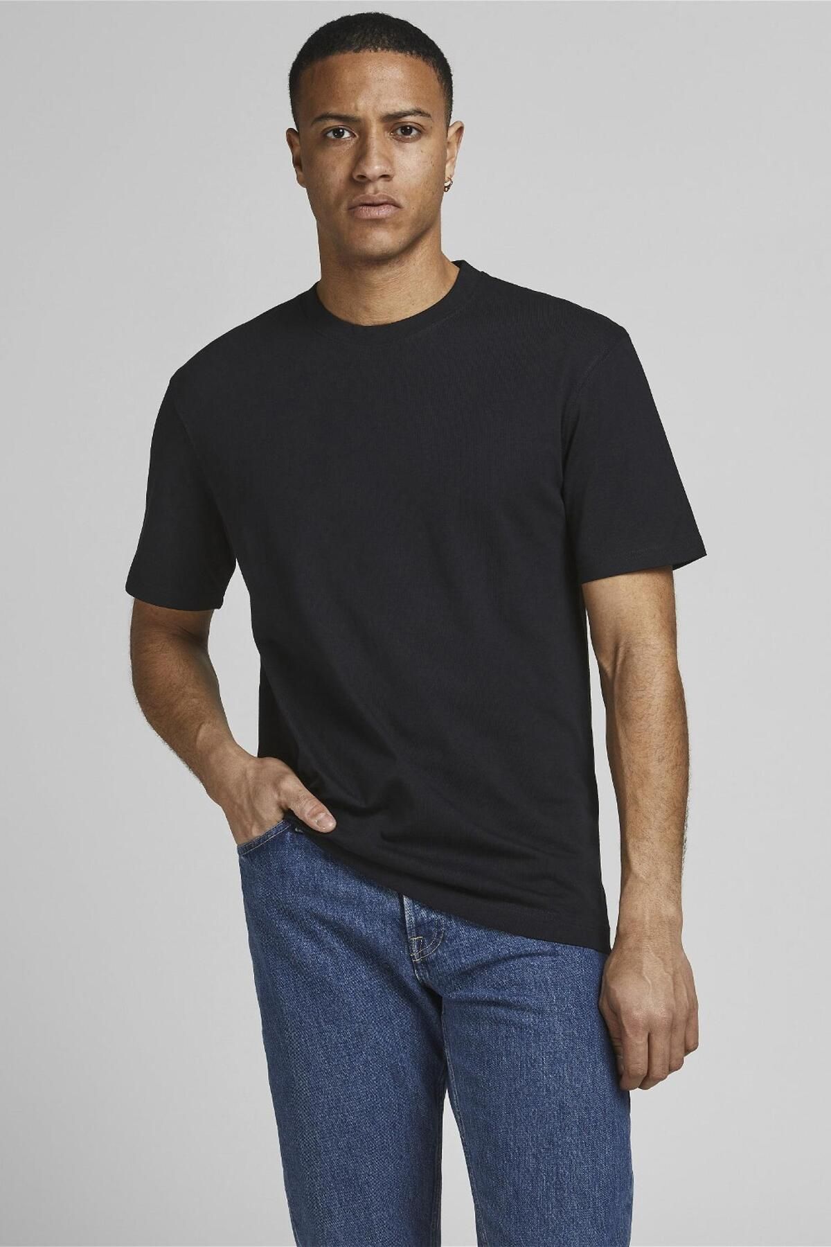 تی شرت سیاه مردانه Jack & Jones Jjerelaxed Tee Ss O-neck Noos Jack & Jones