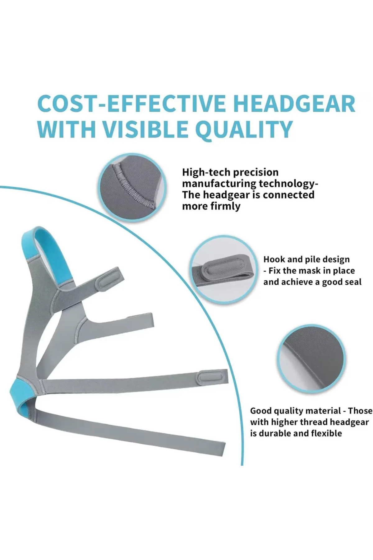 Choice-1Pieces Strap F20 Compatible with ResMed AirFit F20, Full Cover Replacement Headband Strap, Nasal Pi 4