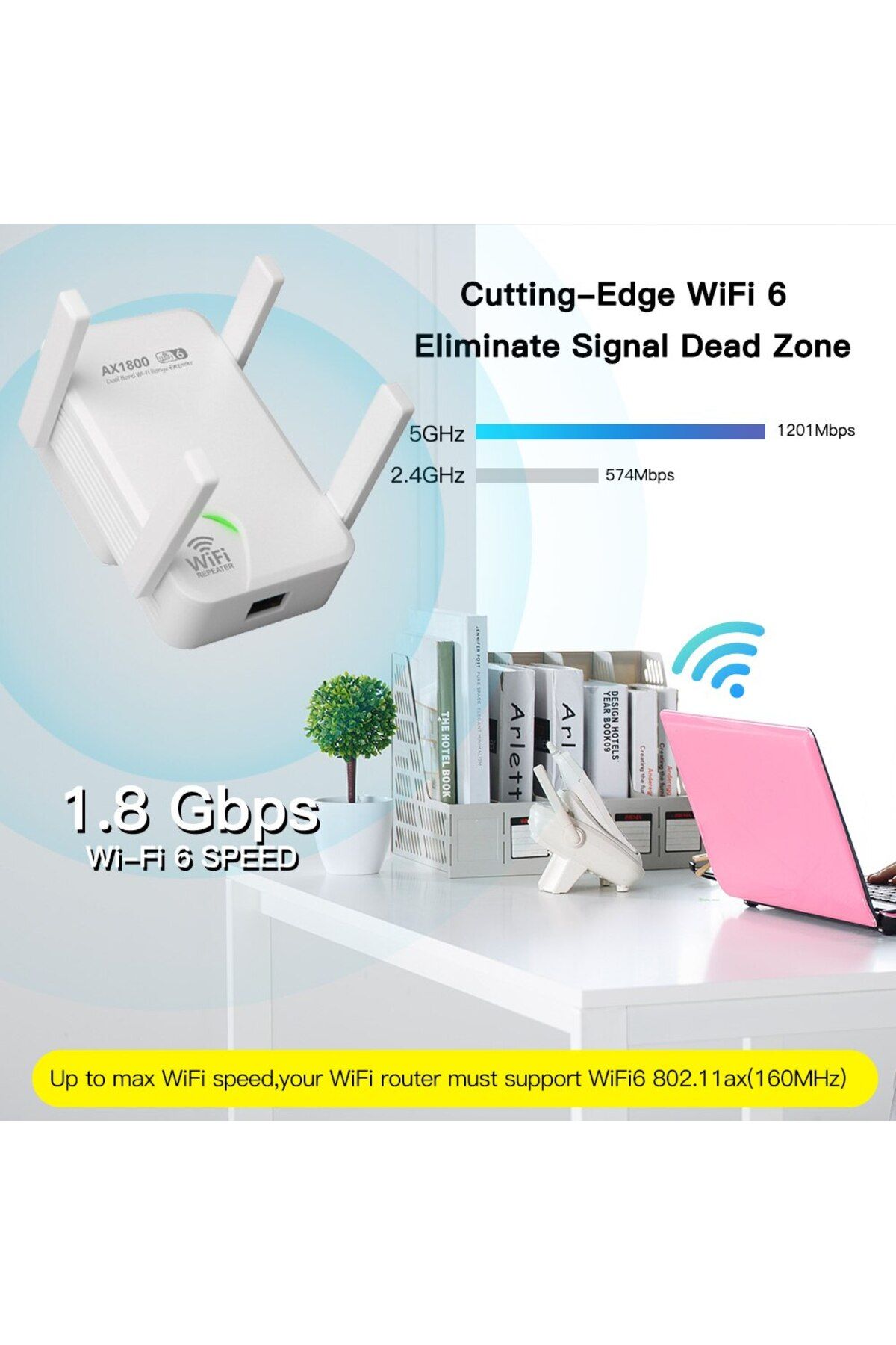 fenvi-European Regulations Wifi6 Ax1800 Wireless Repeater Dual Band 2.4g/5ghz 802.11ax Gigabit Wi-fi 3