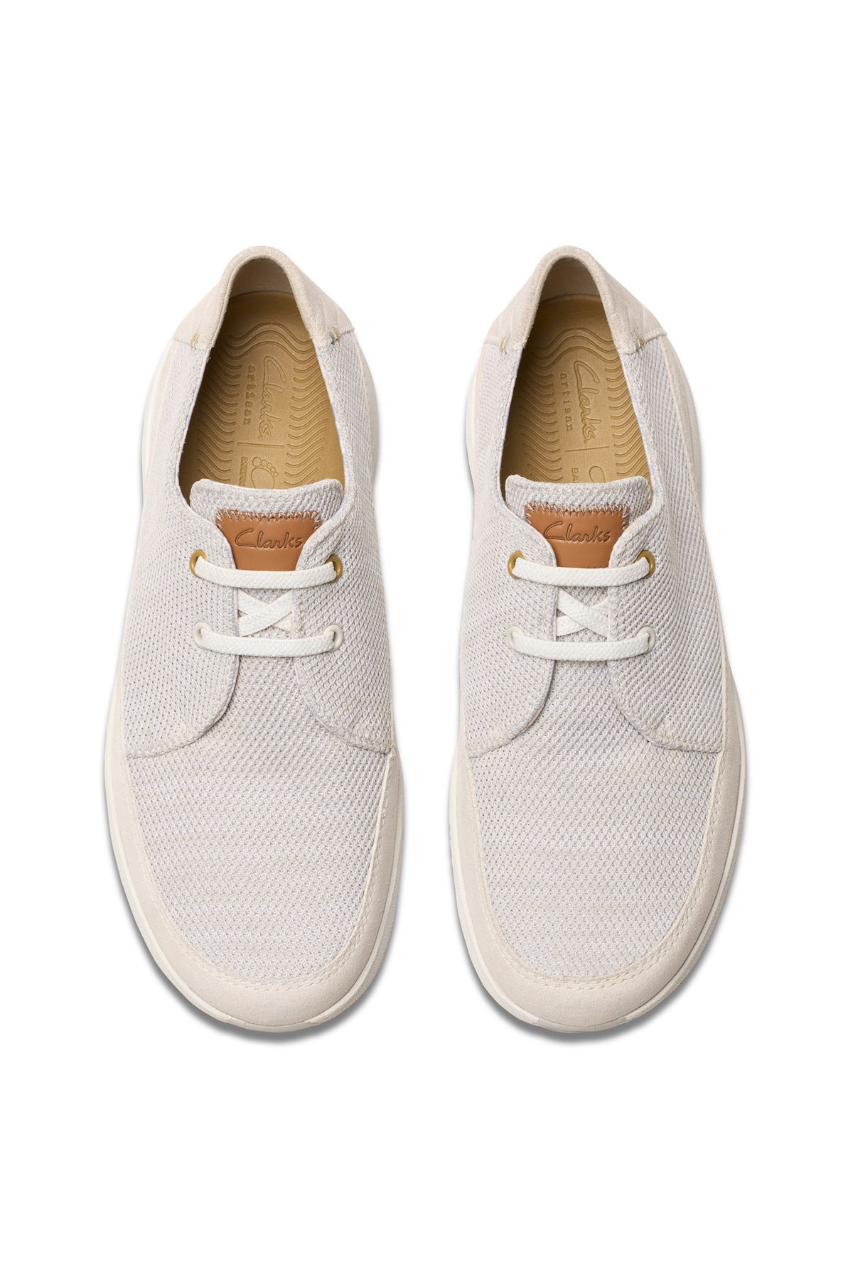 کفش های کژوال مردانه توری سهولت روزانه سفید پوست CLARKS
