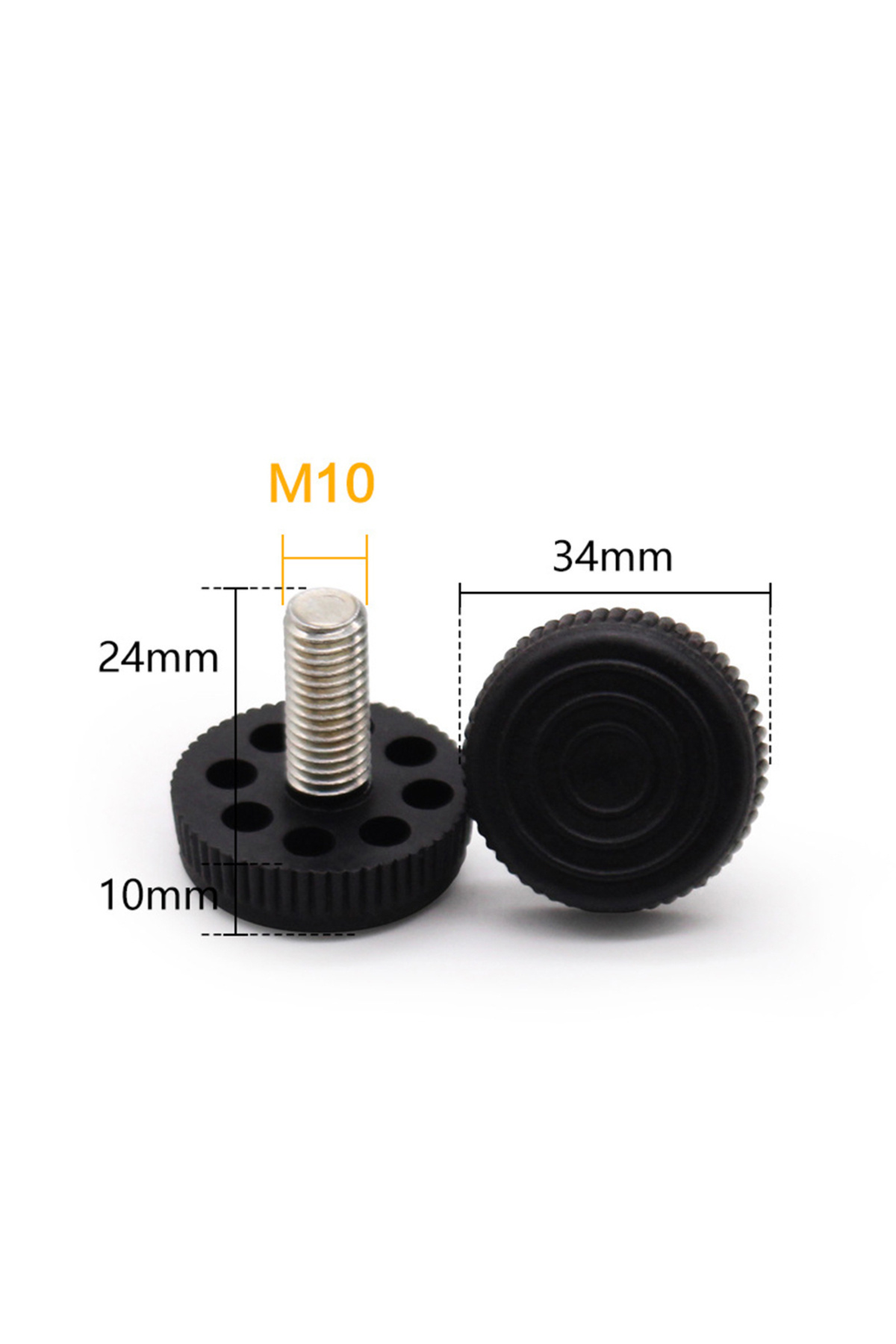 Choice-M10X30X20mm 10Pcs Furniture Legs Anti-slip Foot Riser Adjustable Height Plastic Base Table Cabinet L 6