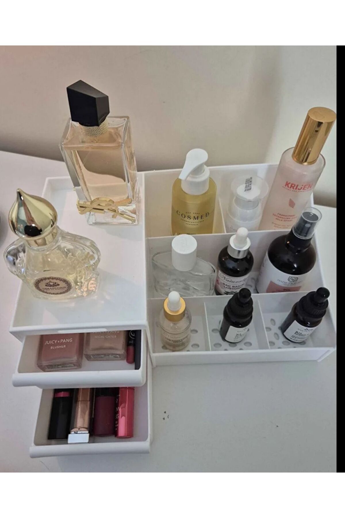 Bayev-Rose Elegance Organizer πολλαπλών χρήσεων με συρτάρια Καλλυντικά Άρωμα Rose Lipstick Serum Organizer κοσμημάτων 7