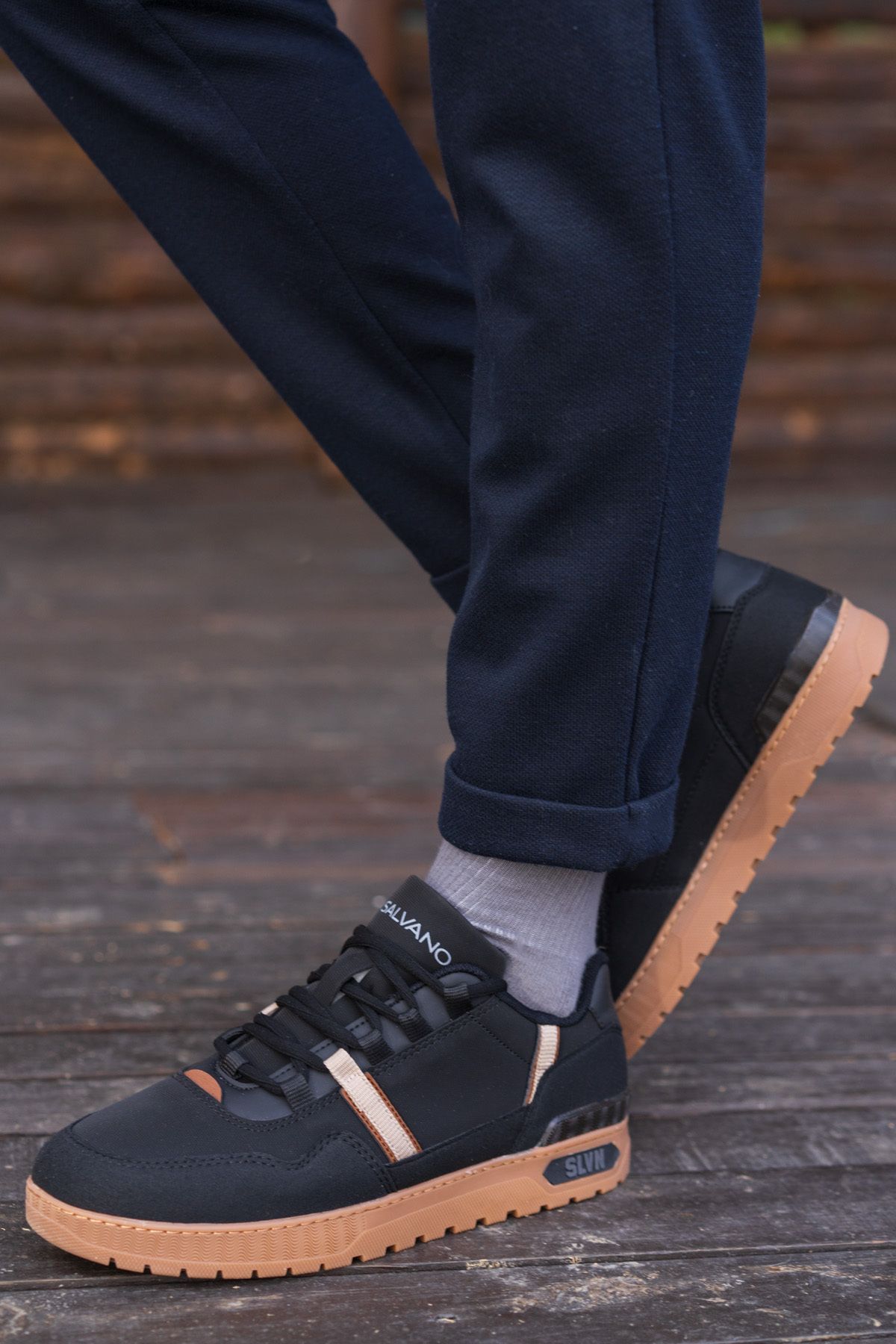 Salvano-Trend 3PR Black Melange Herren Sneaker - Style Owner 8