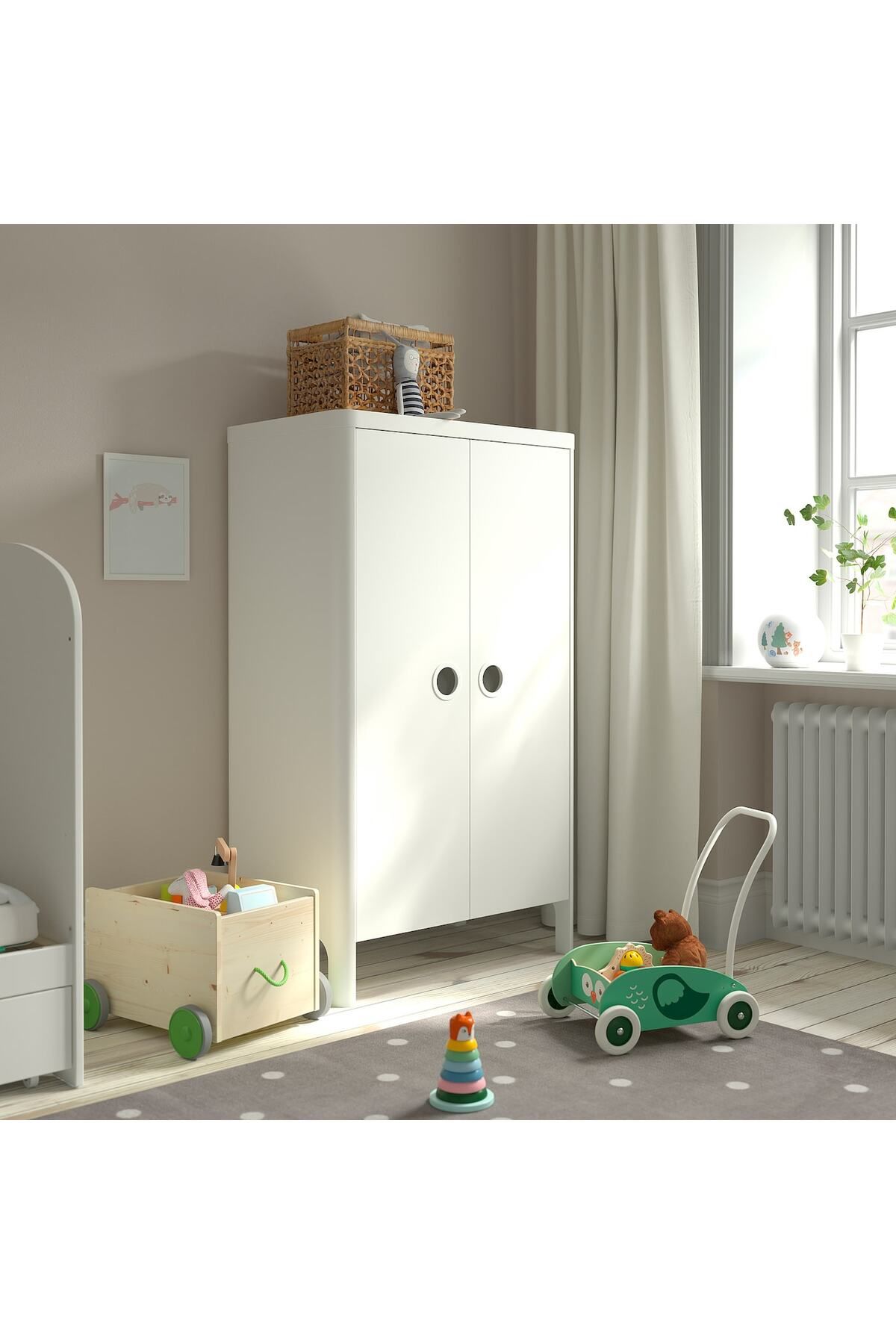 IKEA-Uppstå Toddler Walker Green – Adjustable Handle & Wheels, Motor Skill Development Toy 4