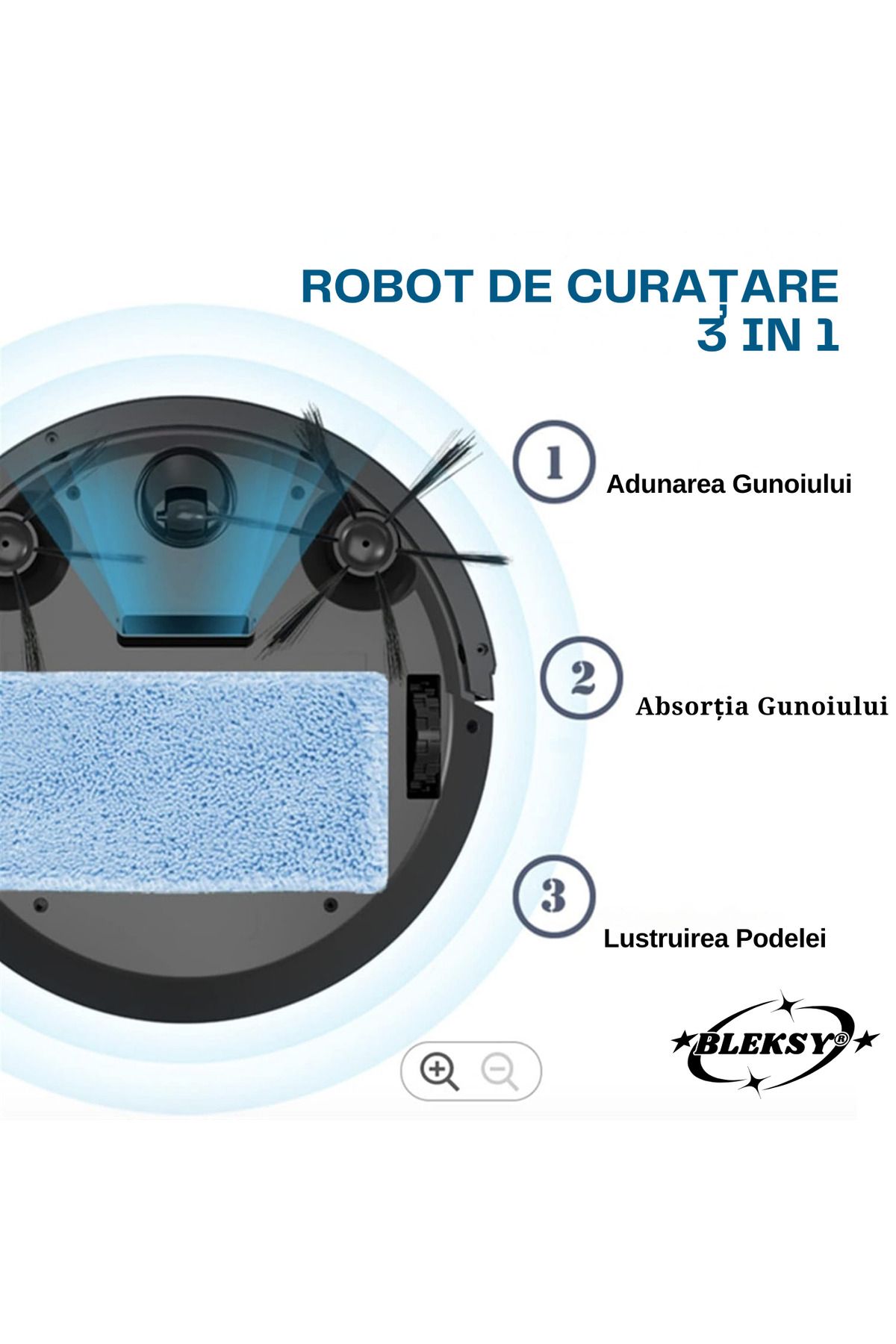 BLEKSY-OB8s smart vacuum robot, 70 min autonomy, app control, silent, obstacle detection, black 2