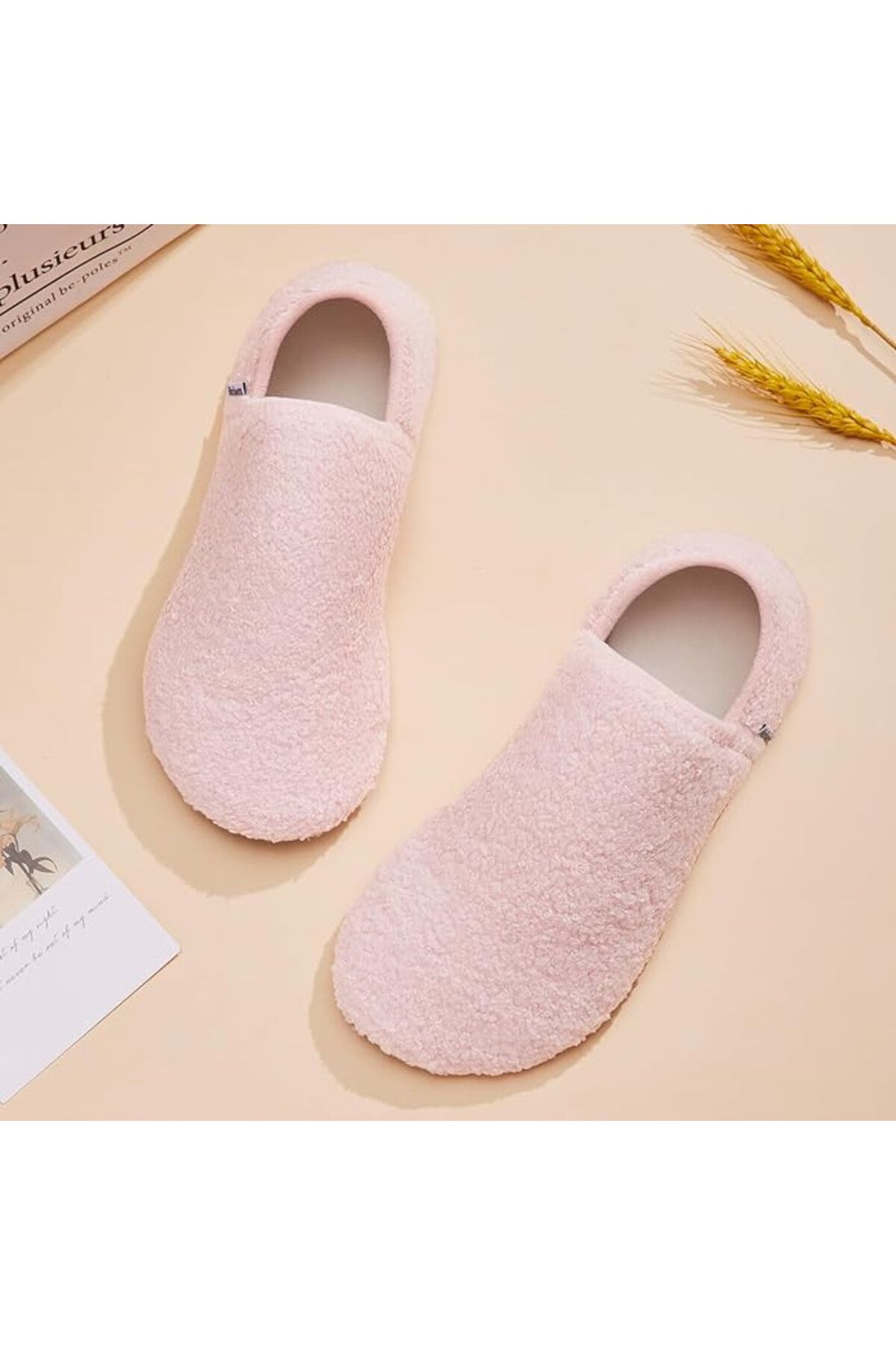 Heiiwarm-unisex slippers, plush/rubber, pink, size 46/47 2