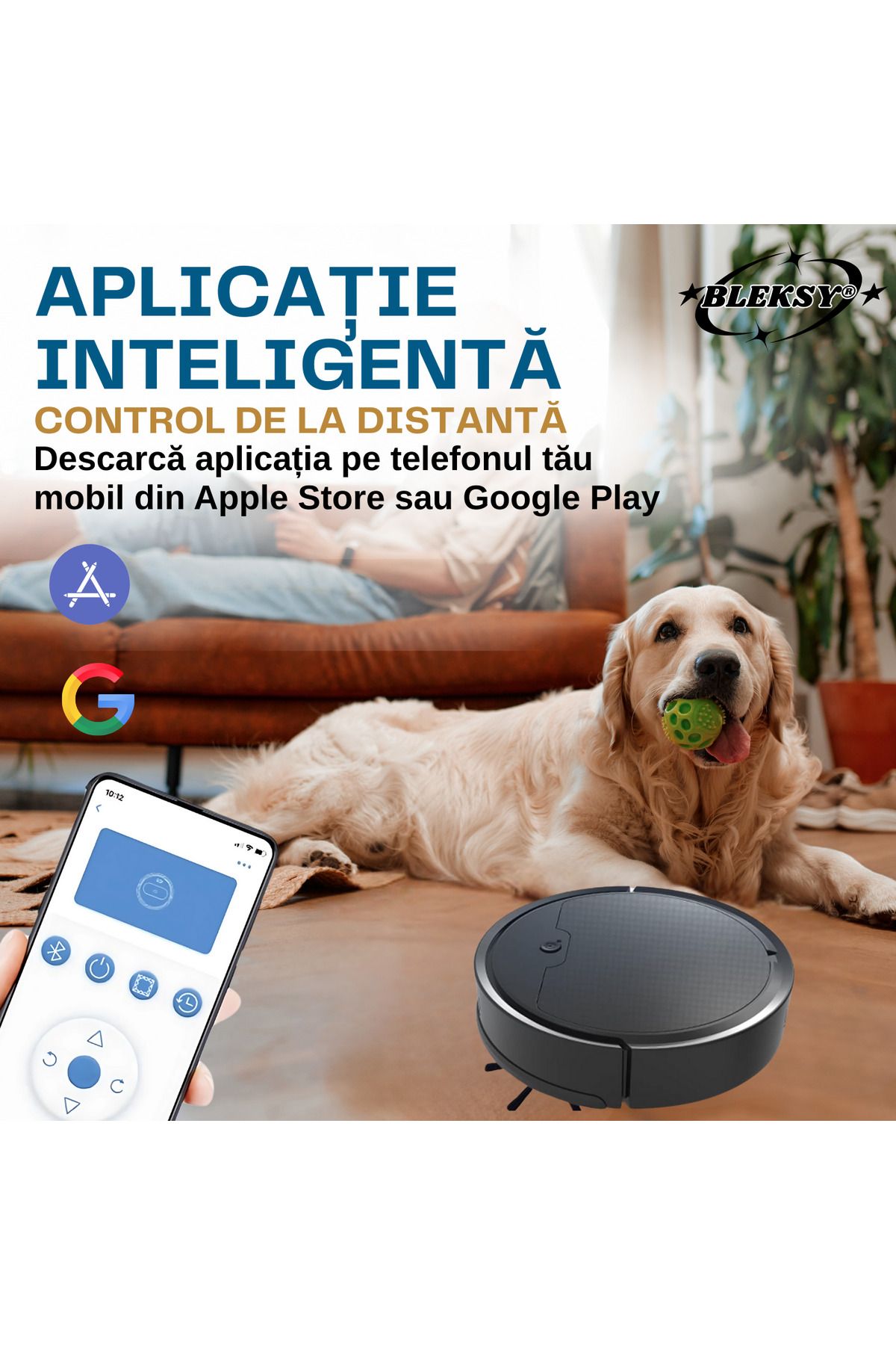 BLEKSY-OB8s smart vacuum robot, 70 min autonomy, app control, silent, obstacle detection, black 5