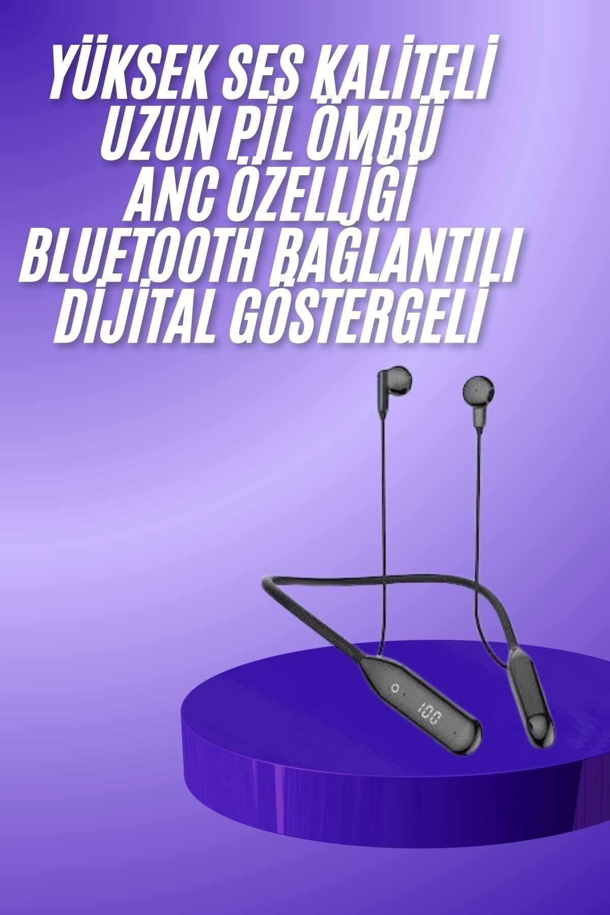 FTA TİCARET Boyun Bantlı Kablolu Yüksek Ses Kaliteli Bluetooth Kulaklık Uzun Pil Ömrü