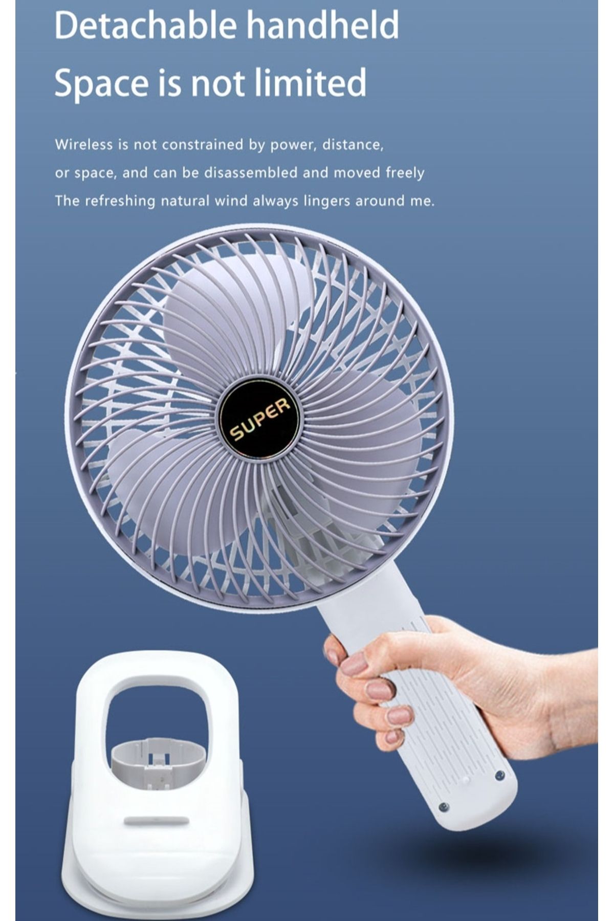 Sunhome-4 in 1 Multi-Functional Portable Rechargeable Clip Fan, Table fan, Hanging Fan, Handheld Fan 5