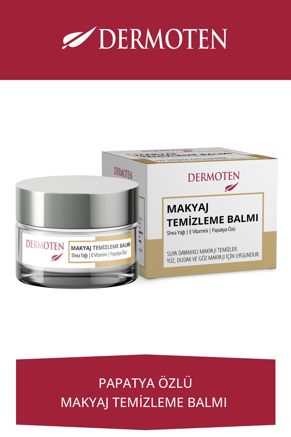 Dermoten Makyaj Temizleme Balmı Arındırıcı - Yüz, Dudak ve Göz Makyajı İçin Papatya Özlü Temizleme Yağı
