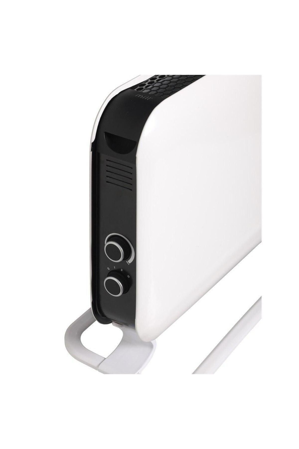 Mill-Mill Instant Mec mobile mechanical convector, 2000W, 3 settings, with steel side plates (White) 4
