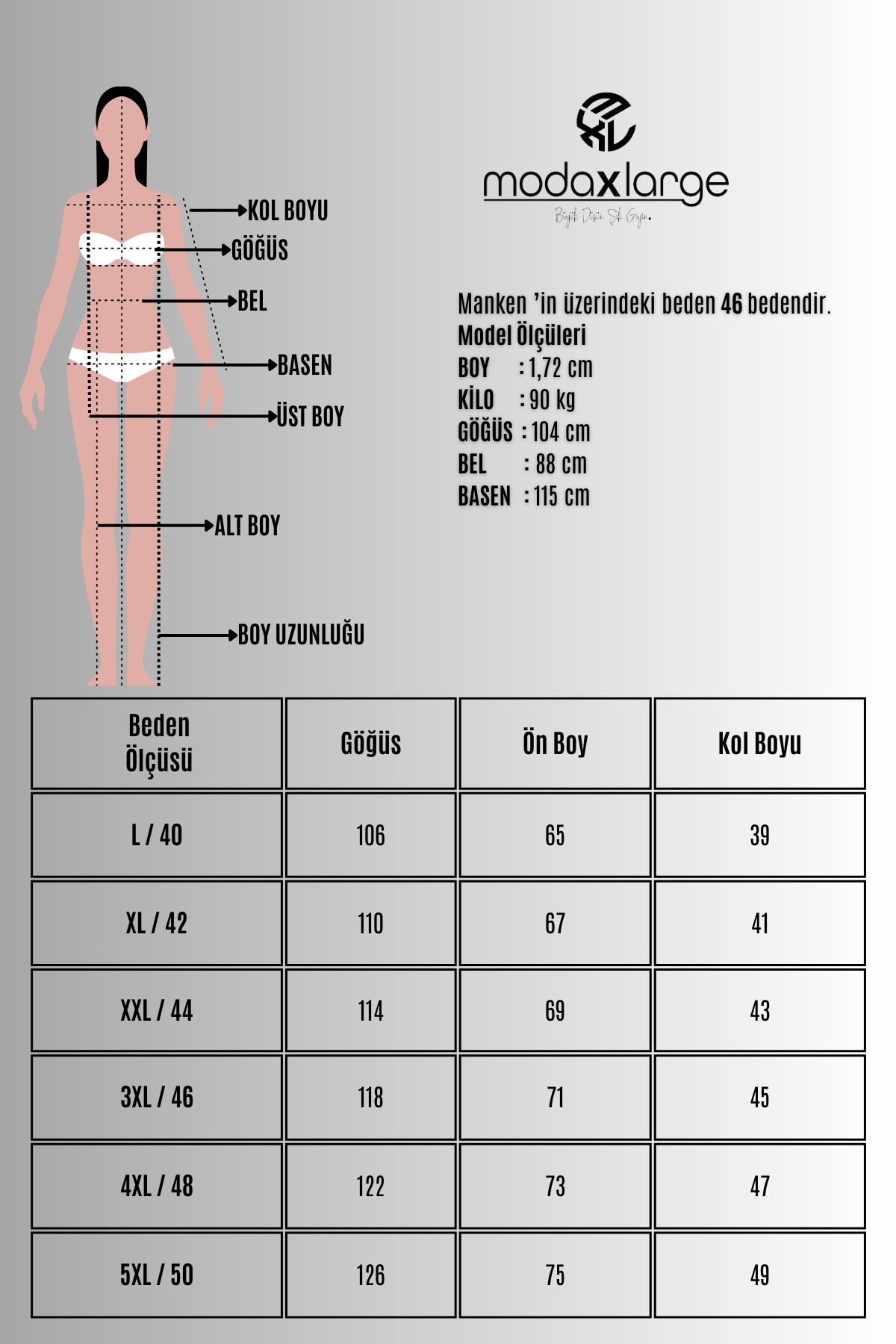 Koza Butik  Kadın Büyük Beden Bantlı V yaka Bluz 1919-25 - Görsel 9