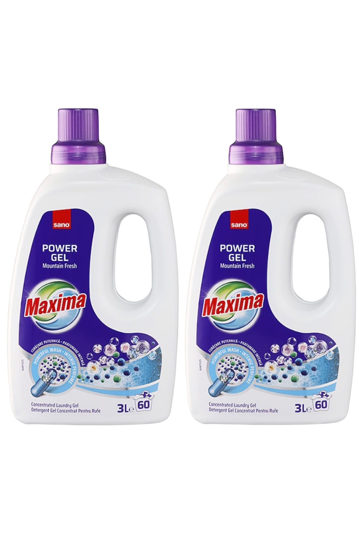 Sano Detergent De Rufe Concentrat Maxima Mountain Fresh, 60 Spălări, 3 L X 2 Buc. - One Size