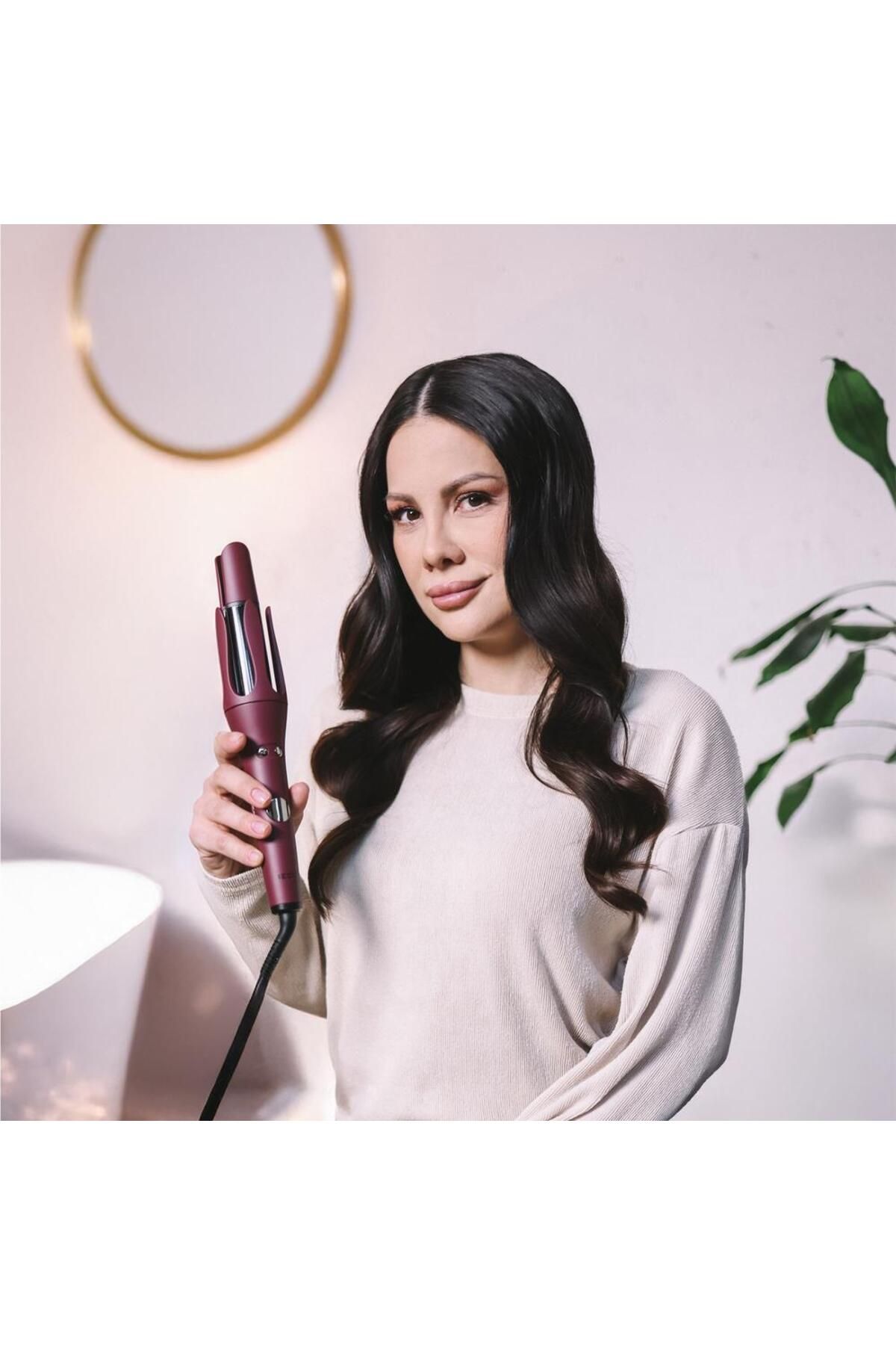 TESLA-Tesla ACH500BBD Hair Curler, 45 W, 210 degrees, Ionic Function, LED Display, Ceramic, (Red) 5