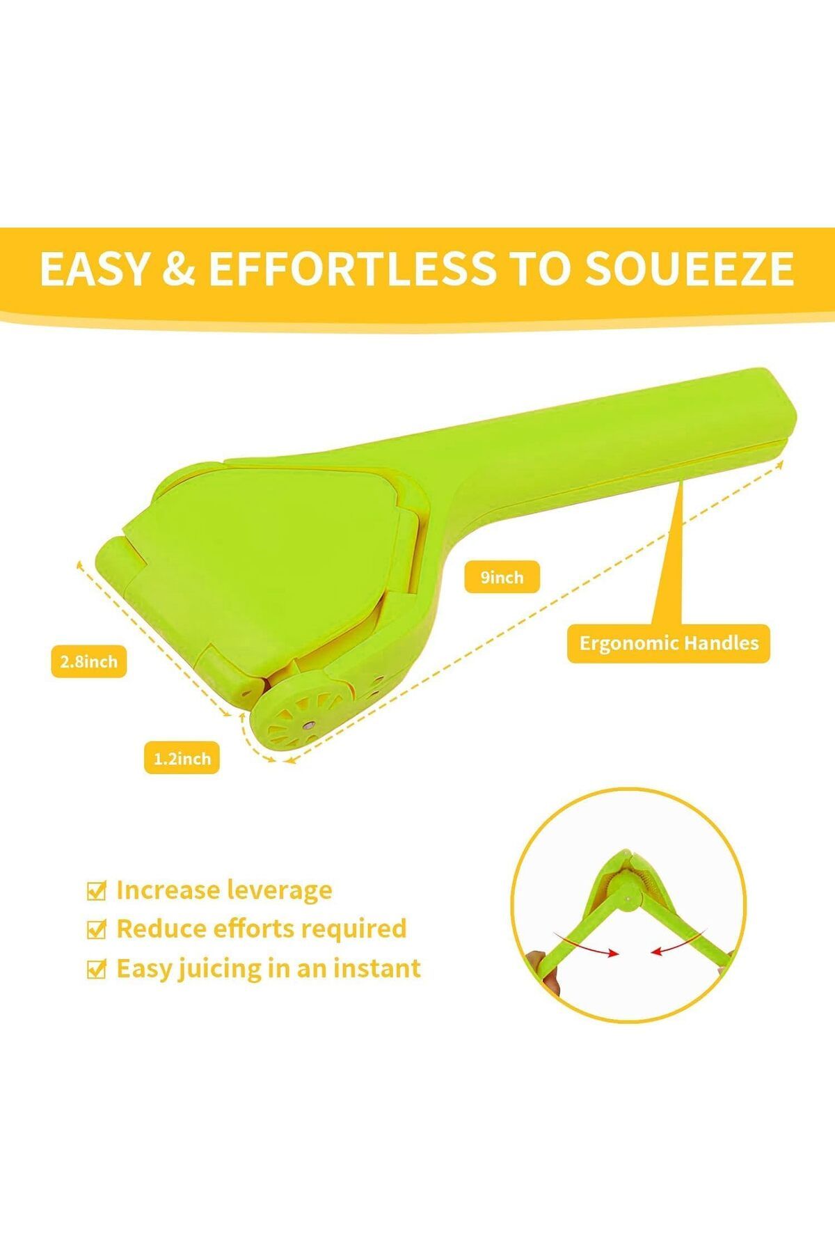 COOYA-Lemon Squeezer,Effortless Manual Flat Lime Juicer Squeezer,Folds Design for Saving Space Storage 7
