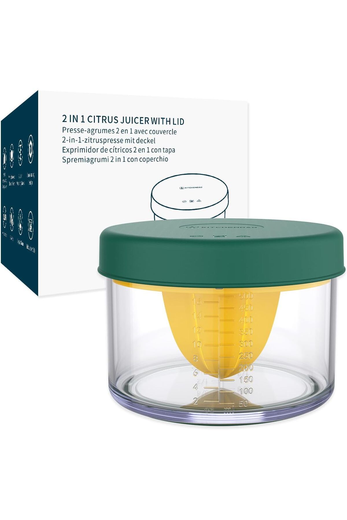 COOYA-2-in-1 Lemon Juicer with Built-in 16OZ Measuring Cup, Reamer and Non-Slip Base, BPA-Free 1