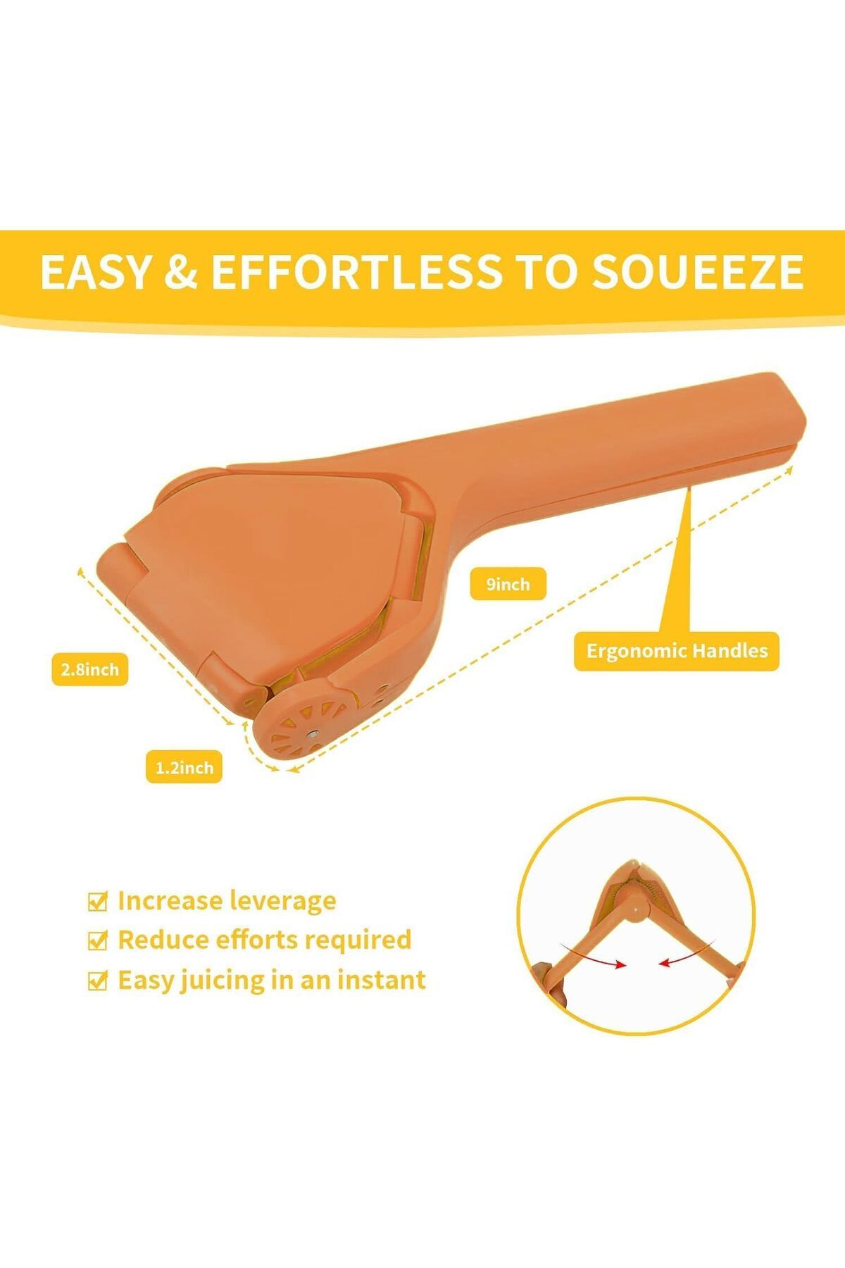 COOYA-Lemon Squeezer,Effortless Manual Flat Lime Juicer Squeezer,Folds Design for Saving Space Storage 7