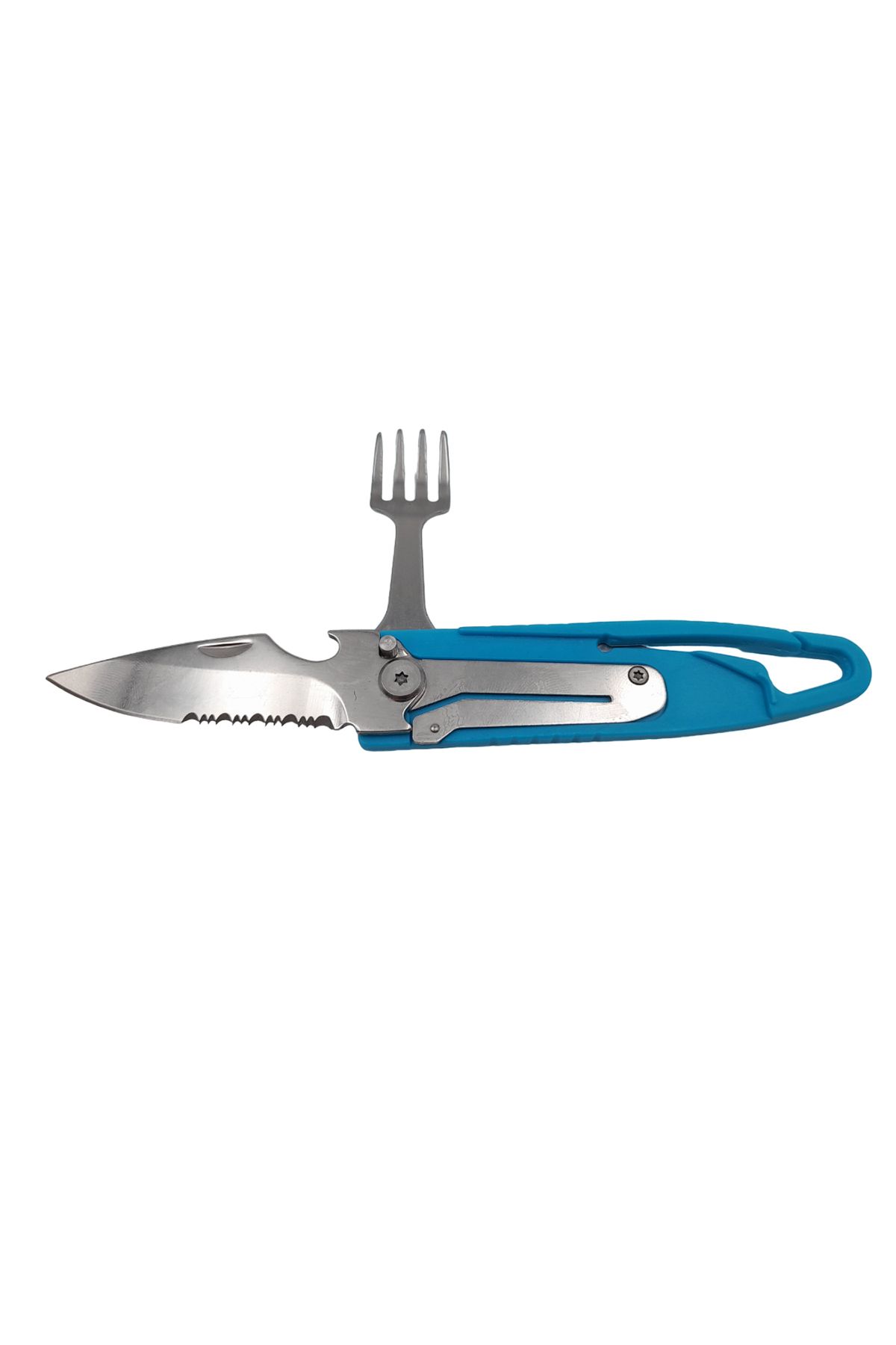 Depox Set De Tacâmuri Ideallstore Pentru Camping Și Drumeții, Cuțit Și Furculiță, Tip Briceag De Buzunar, 16 Cm - One Size