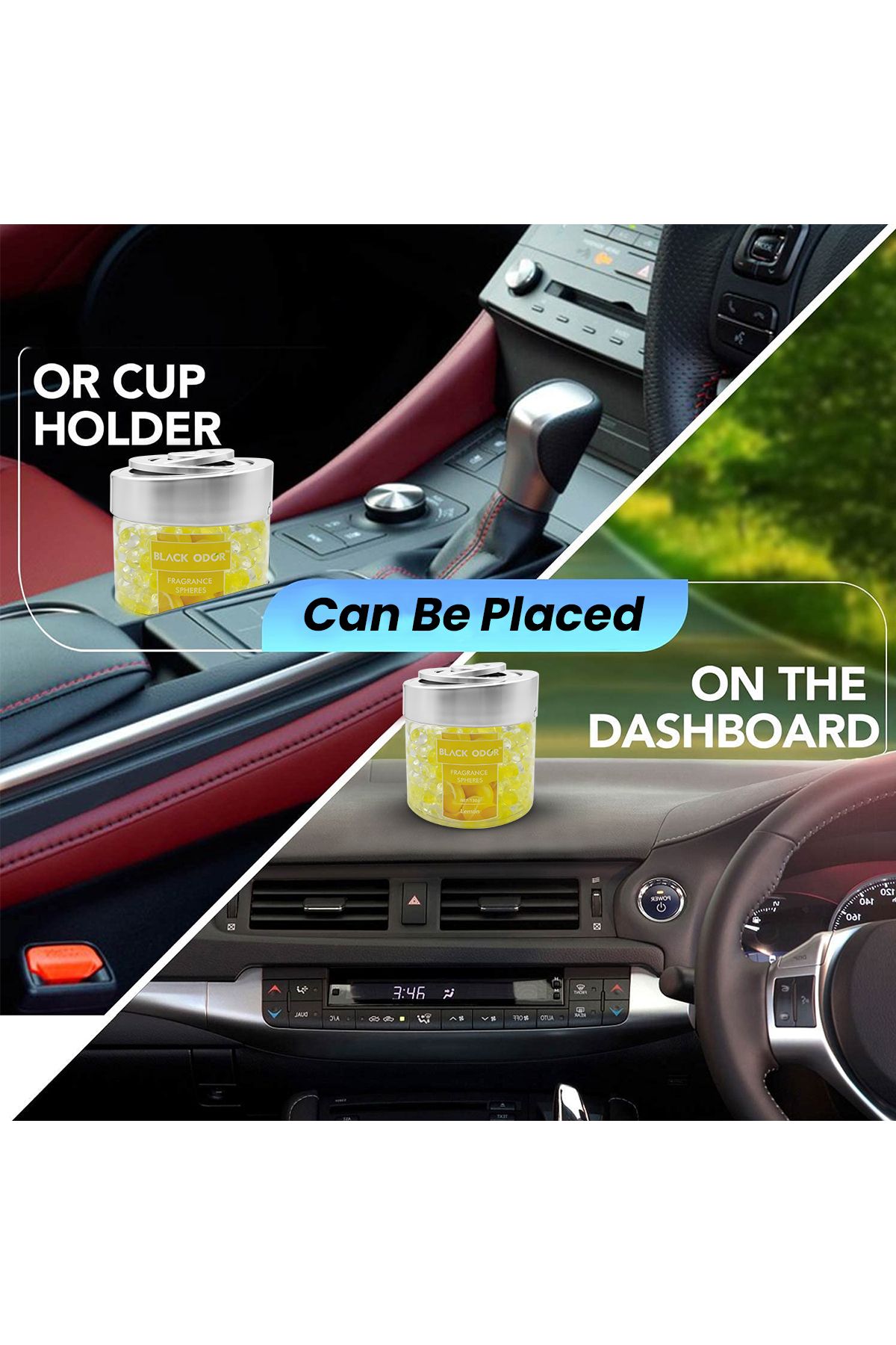 Black Odor-Lemon Fragrance Spheres 130g Air Freshener Beads for Car Home Office Use - BO-10 4