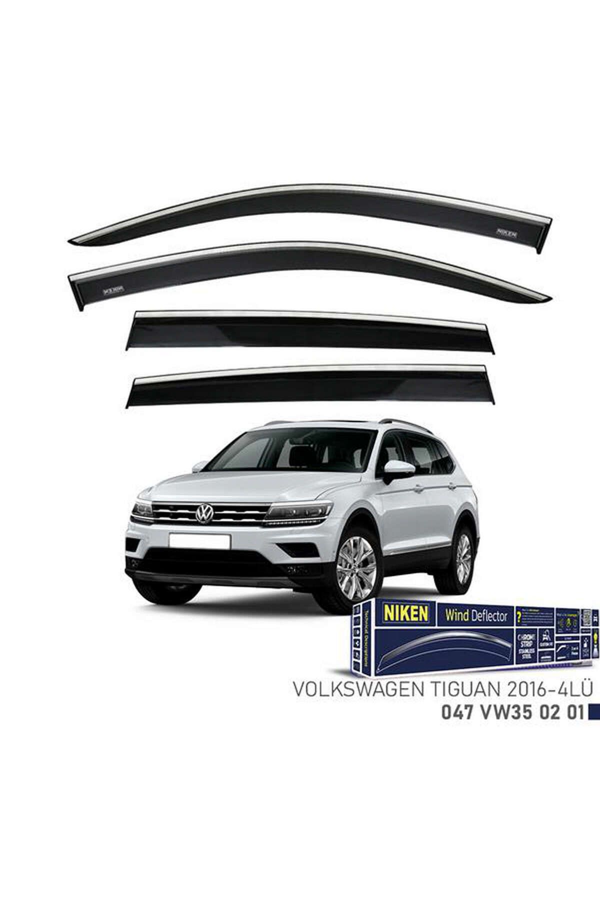 Universsal KROMLU CAM RÜZGARLIĞI VW TIGUAN 2016- 4LÜ ALMLA