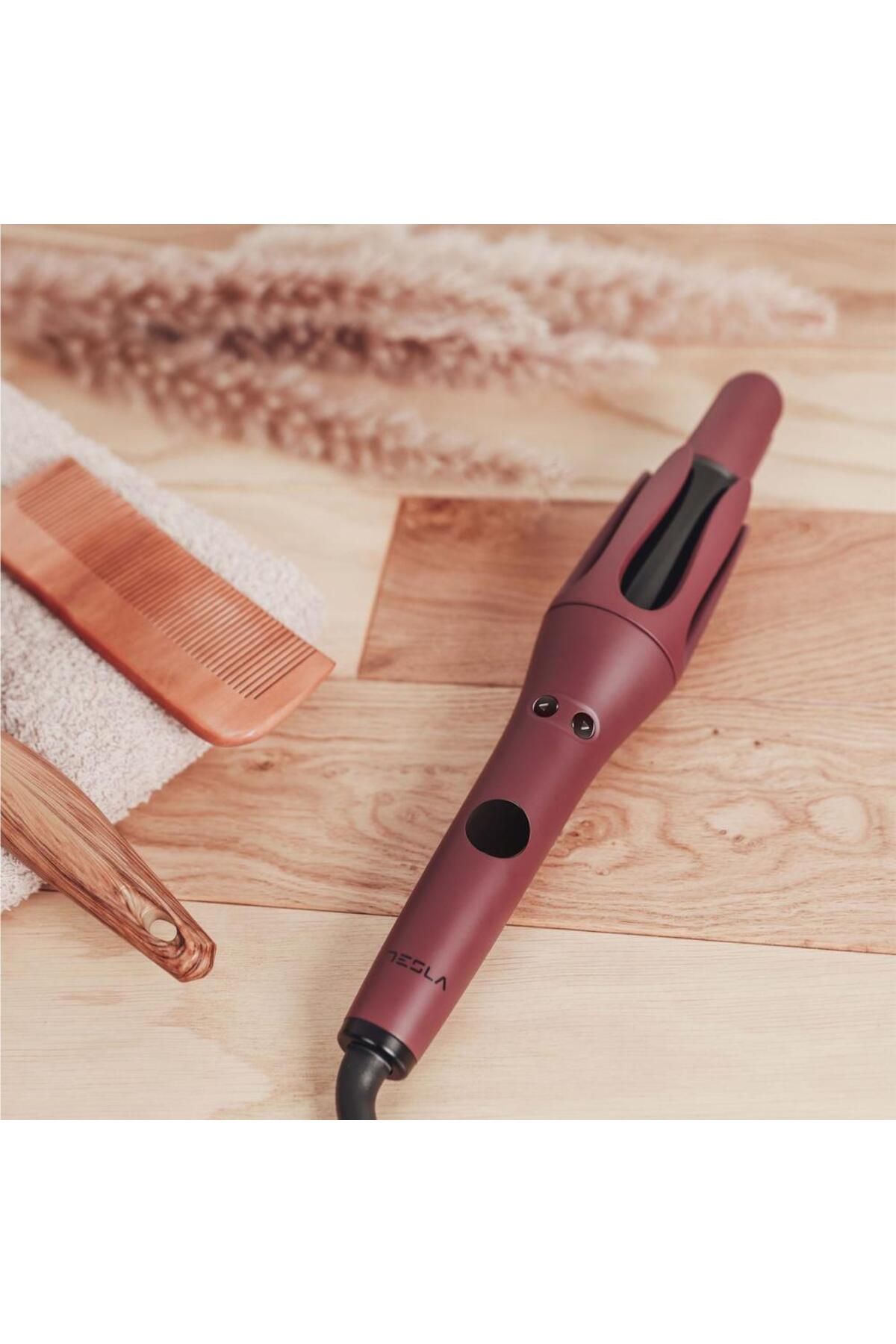 TESLA-Tesla ACH500BBD Hair Curler, 45 W, 210 degrees, Ionic Function, LED Display, Ceramic, (Red) 6